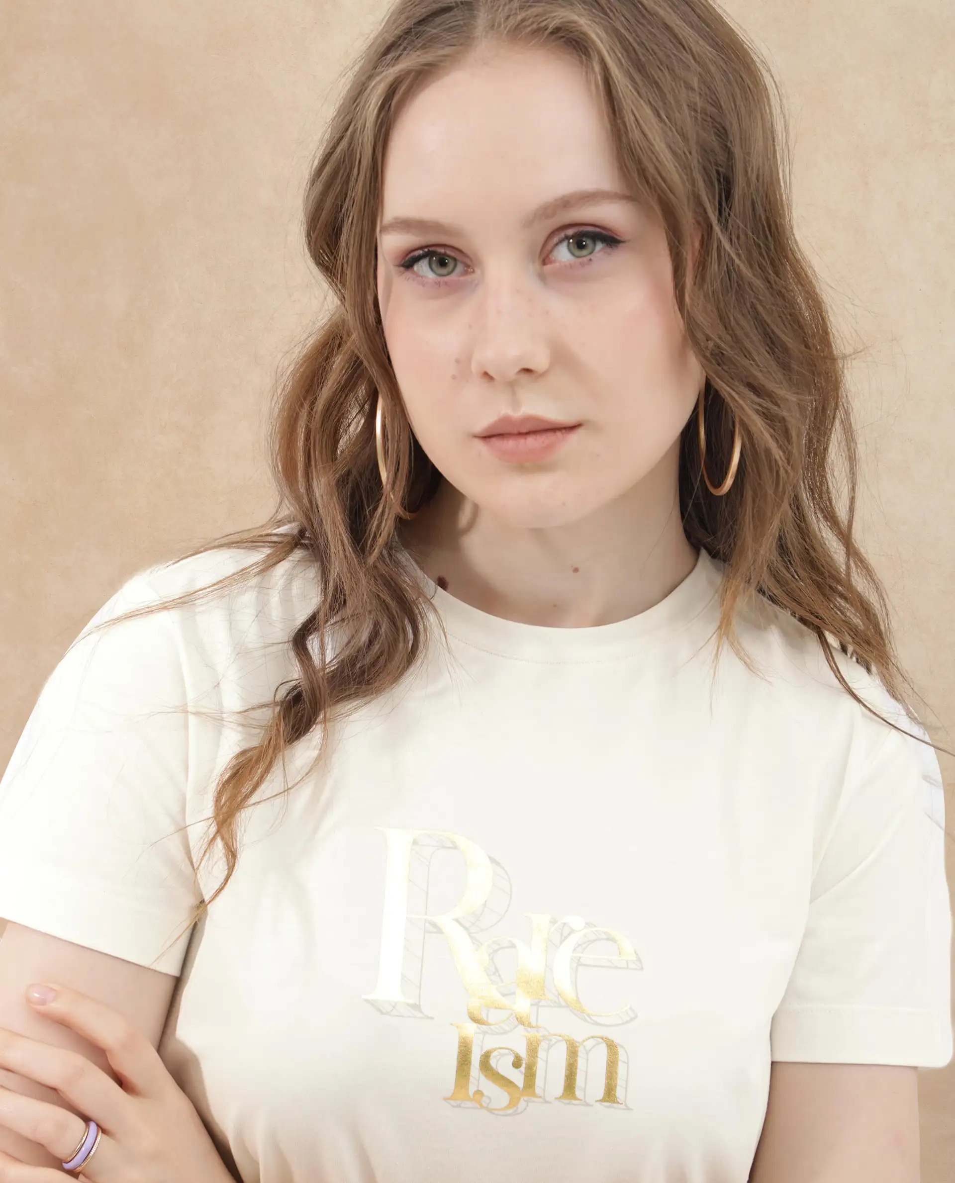 Rareism Women's Lany Off White Cotton Blend Crew Neck Graphic Print Regular Fit T-Shirt - Image 2