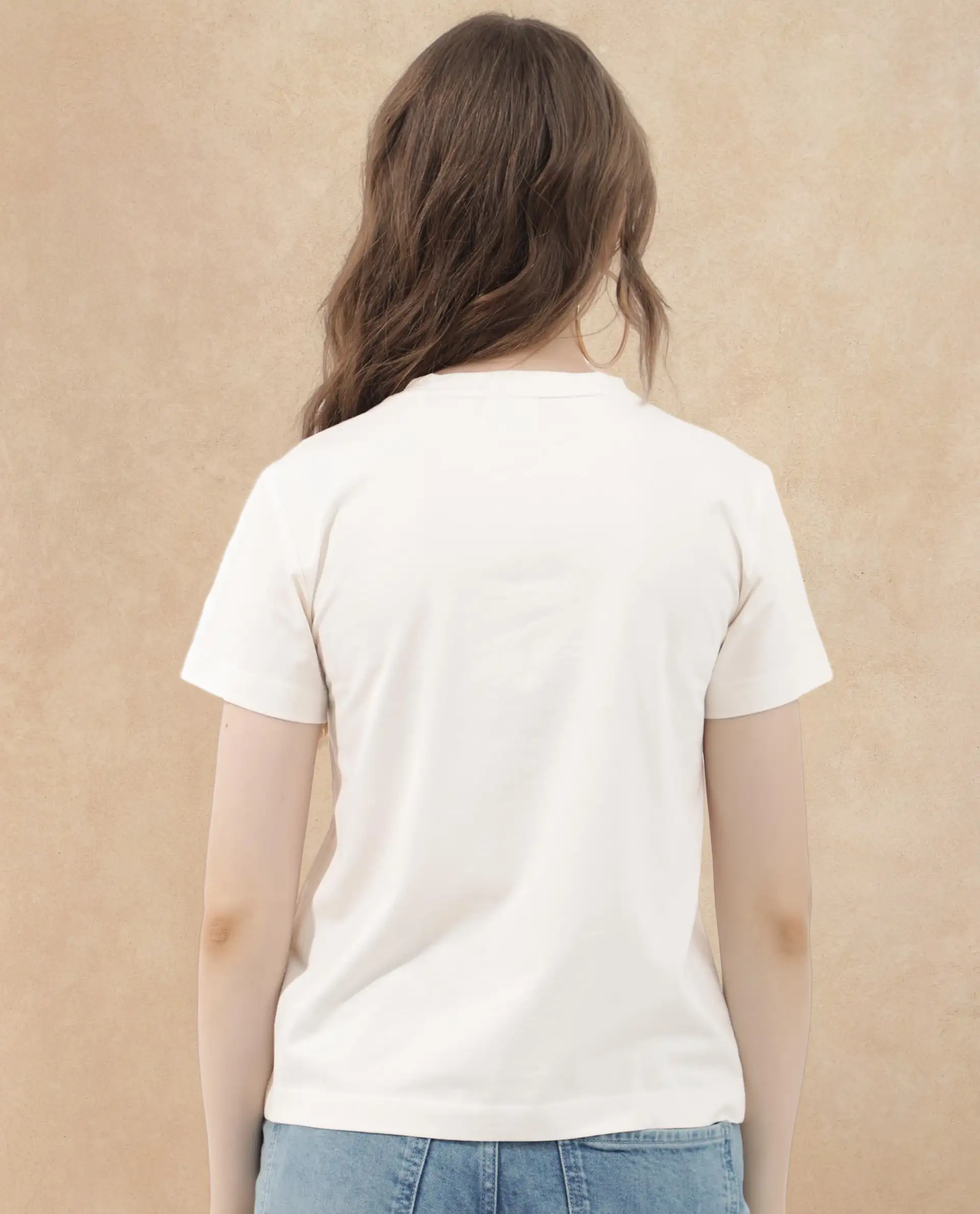 Rareism Women's Lany Off White Cotton Blend Crew Neck Graphic Print Regular Fit T-Shirt - Image 6