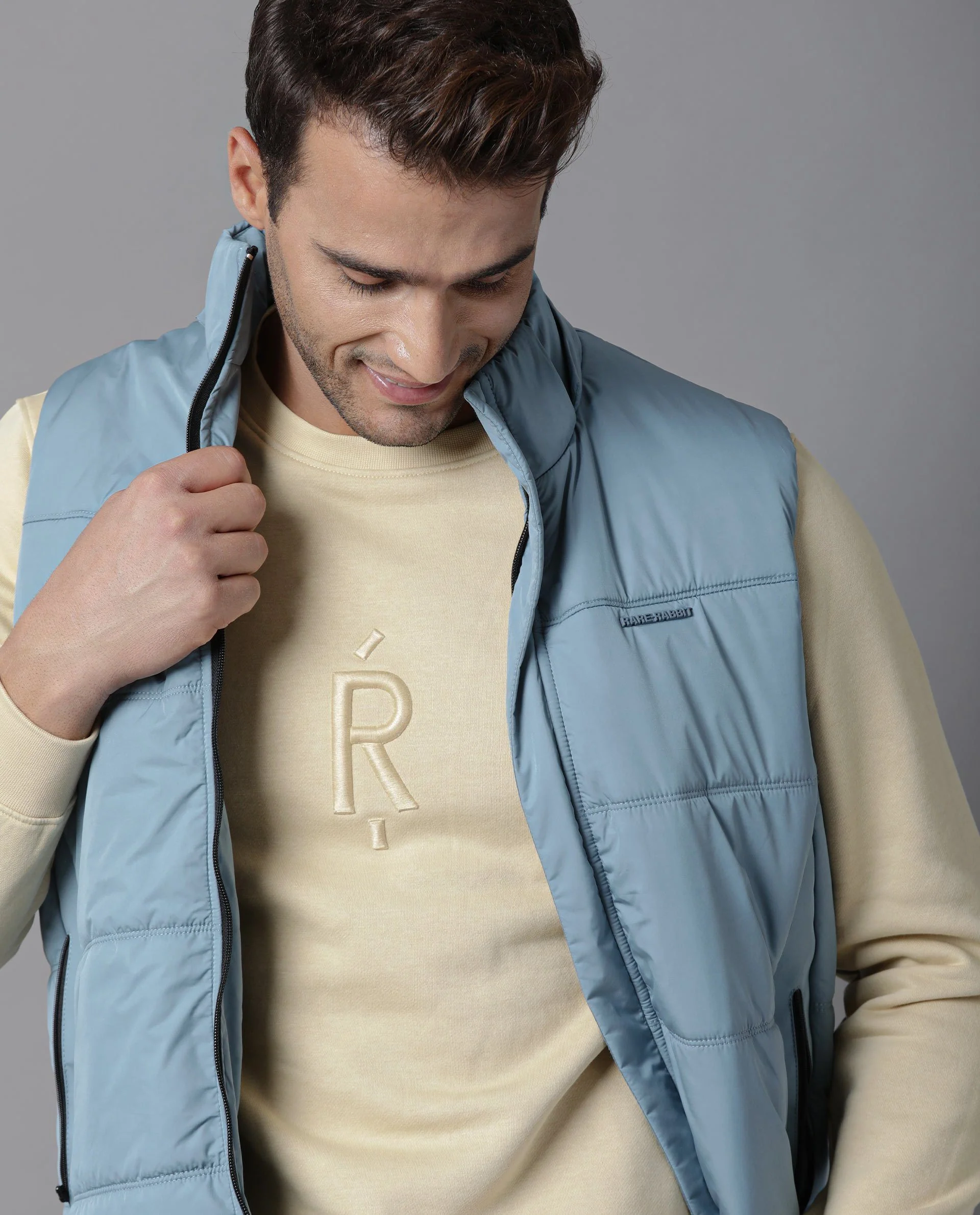Rare Rabbit Men's Larkin Yellow Cotton Embroidered Slim Fit Full Sleeve Crew Neck Sweatshirt - Image 5