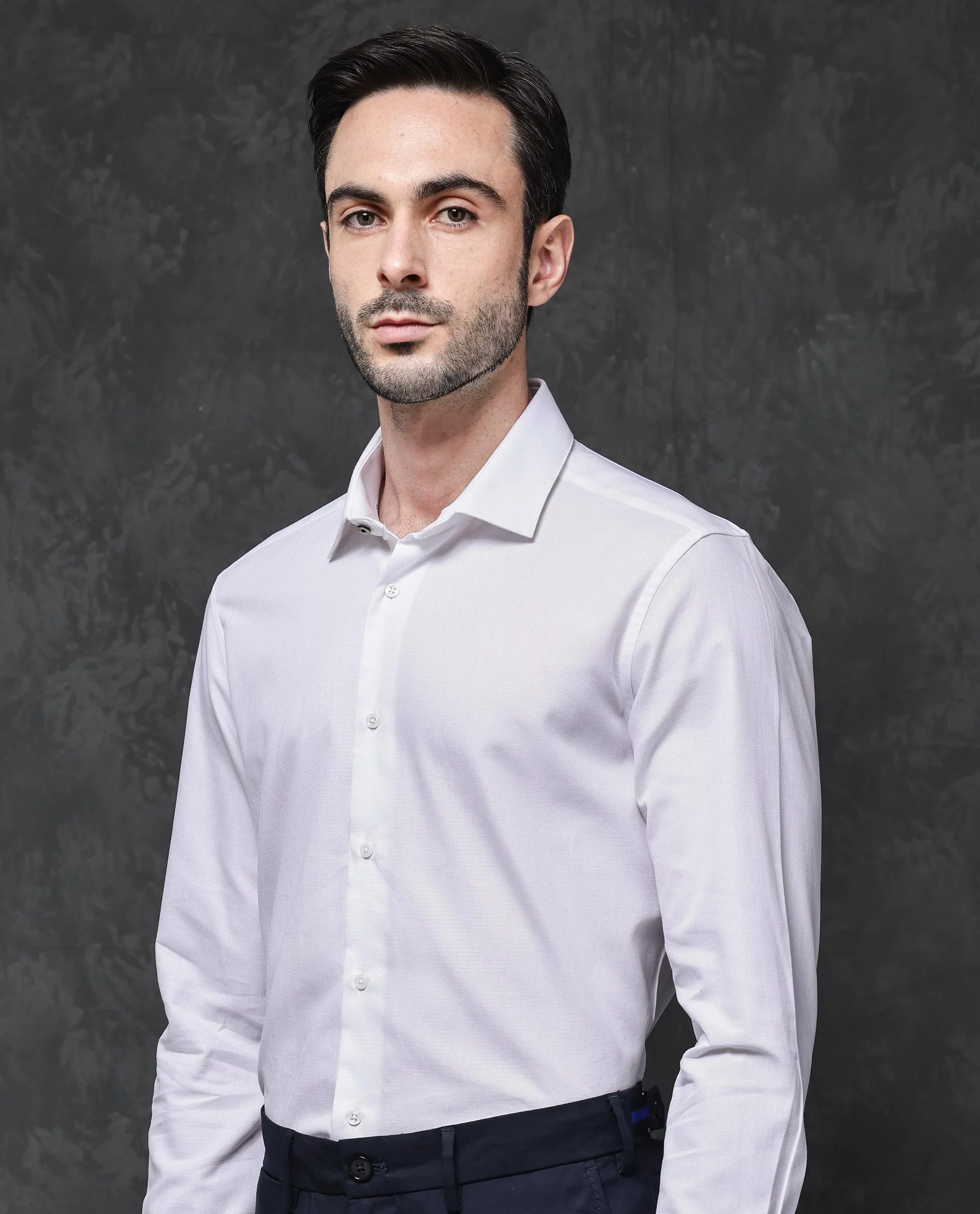 Rare Rabbit Men's Lasko White Cotton Plain Regular Fit Full Sleeve Collared Shirt - Image 11