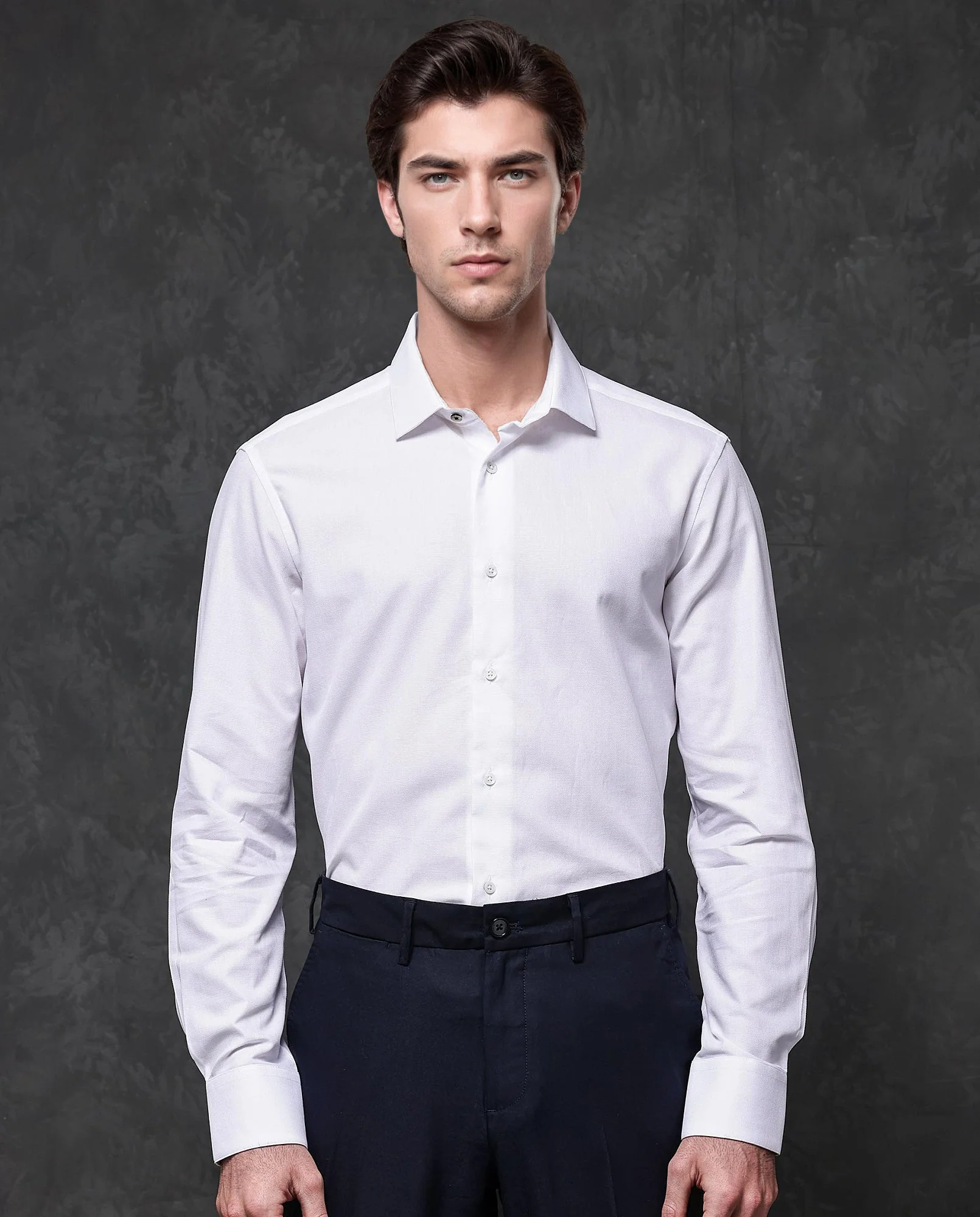 Rare Rabbit Men's Lasko White Cotton Plain Regular Fit Full Sleeve Collared Shirt - Image 3