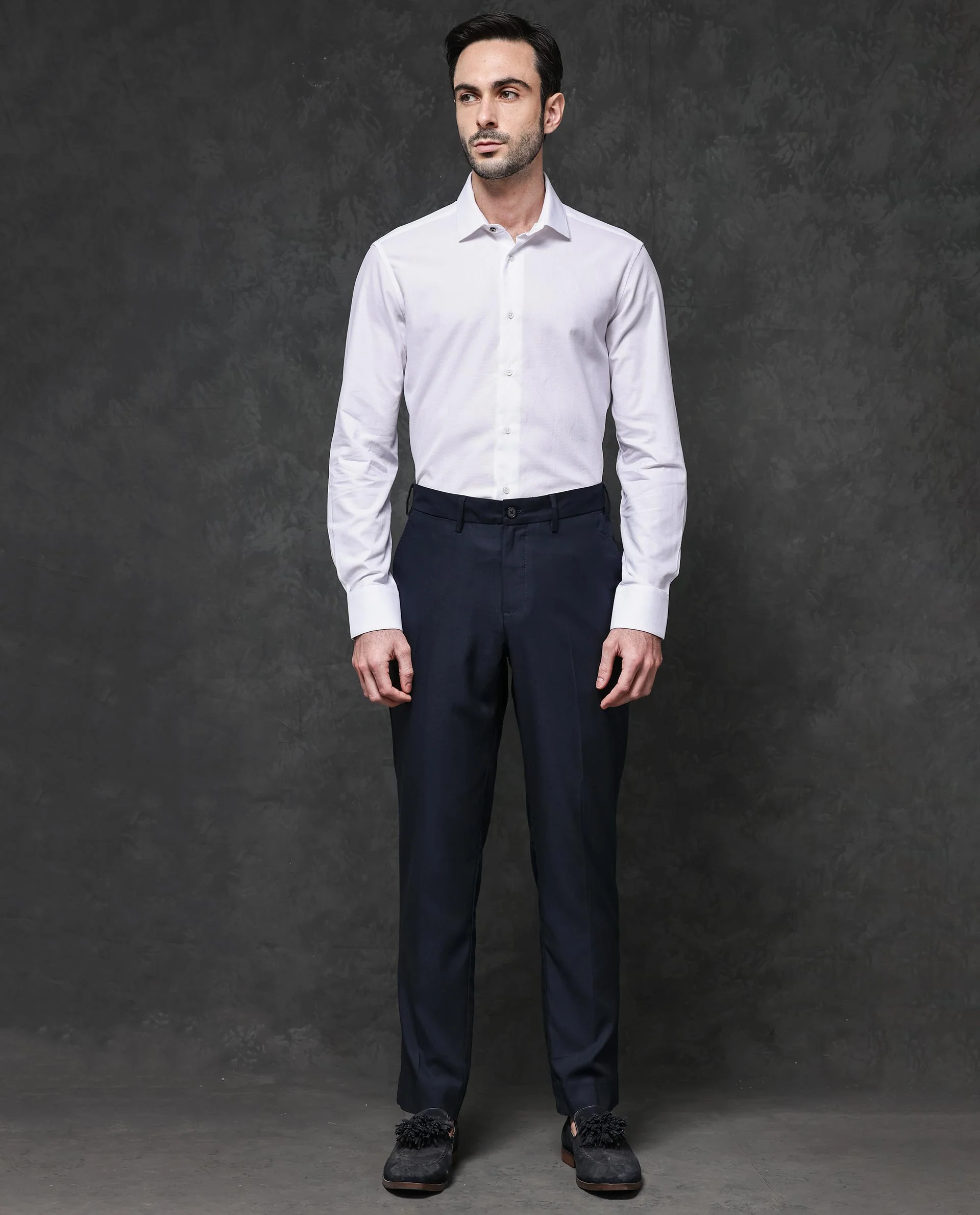 Rare Rabbit Men's Lasko White Cotton Plain Regular Fit Full Sleeve Collared Shirt - Image 5