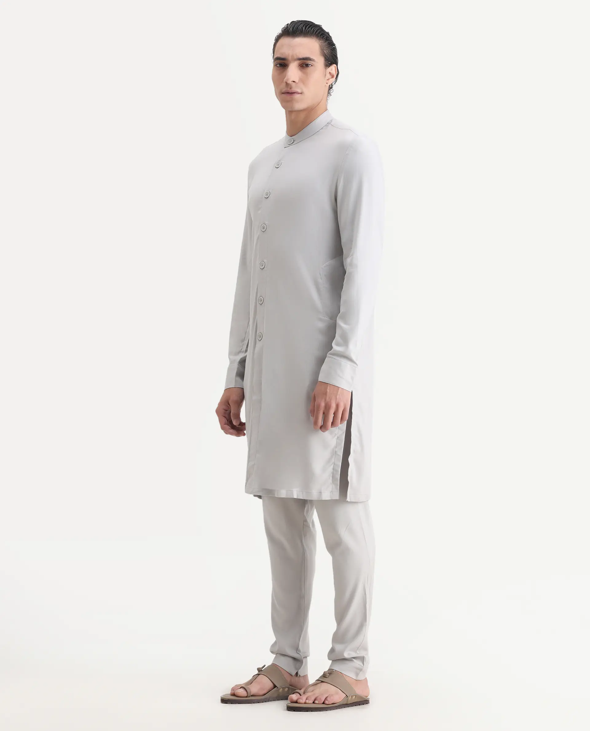 Rare Rabbit Men's Lasmosp Light Grey Pajama - Image 6
