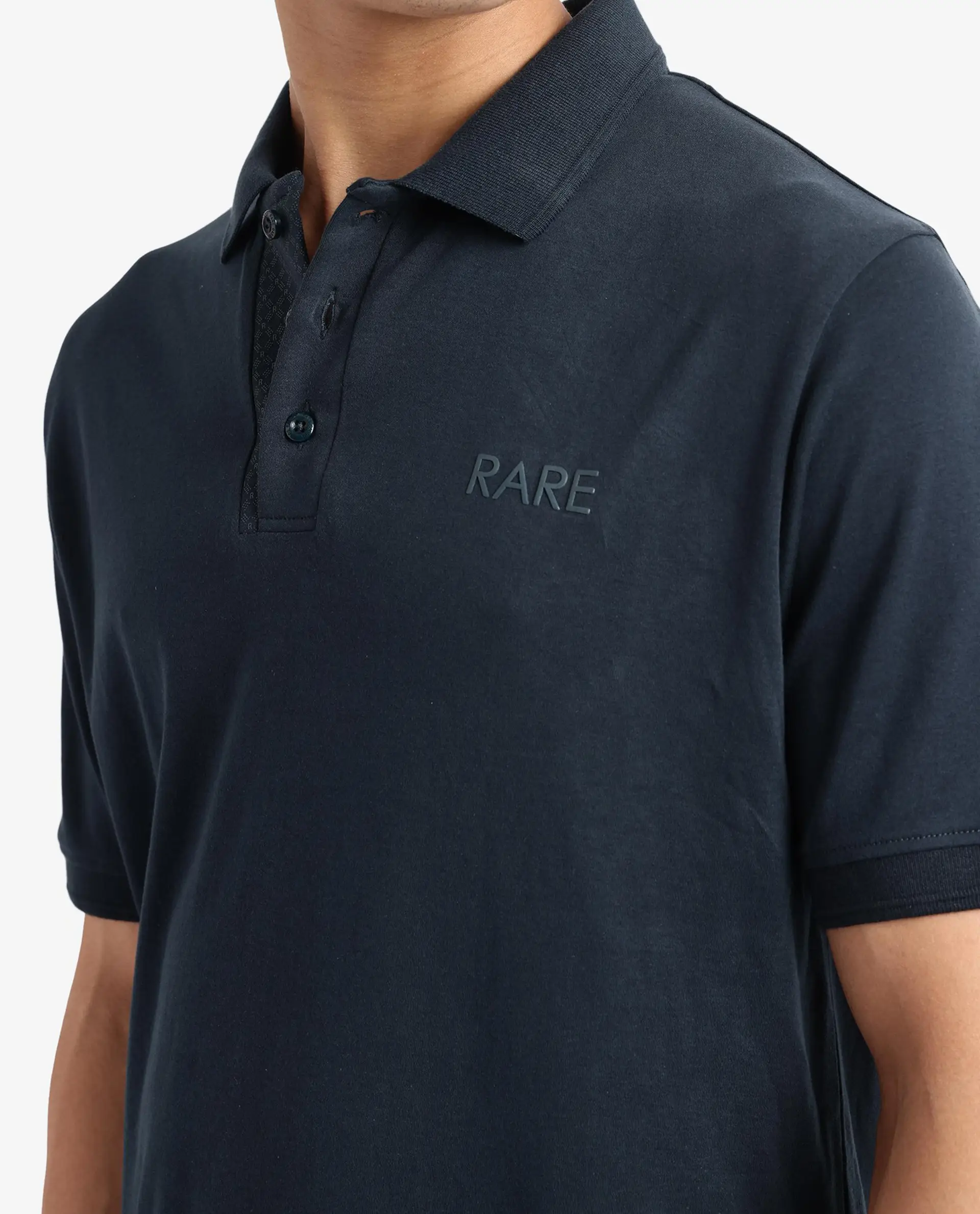 Rare Rabbit Men's Laur Dark Green Cotton Plain Regular Fit Half Sleeve Polo - Image 3