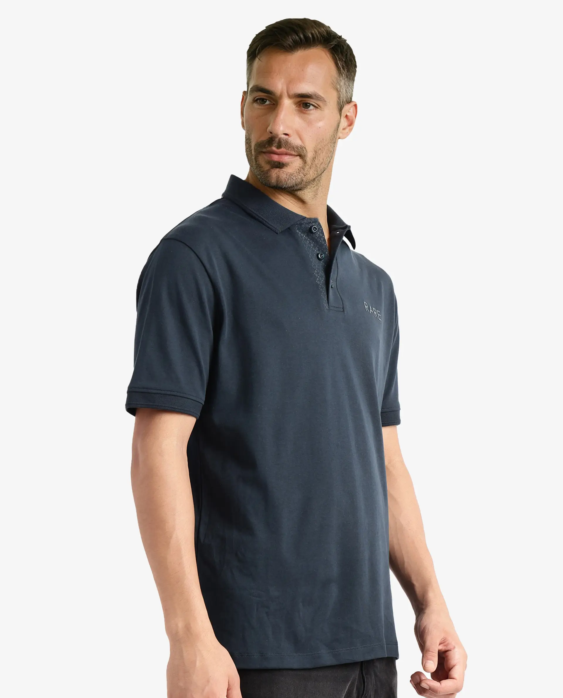 Rare Rabbit Men's Laur Dark Green Cotton Plain Regular Fit Half Sleeve Polo - Image 6