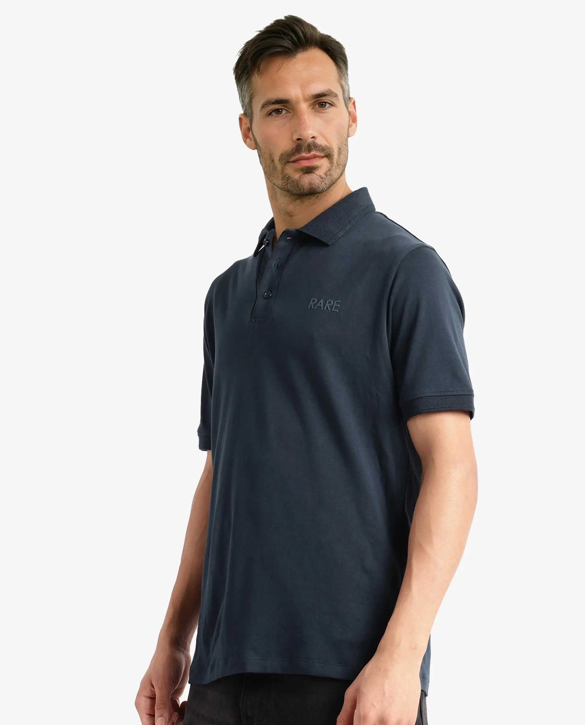 Rare Rabbit Men's Laur Dark Green Cotton Plain Regular Fit Half Sleeve Polo - Image 8