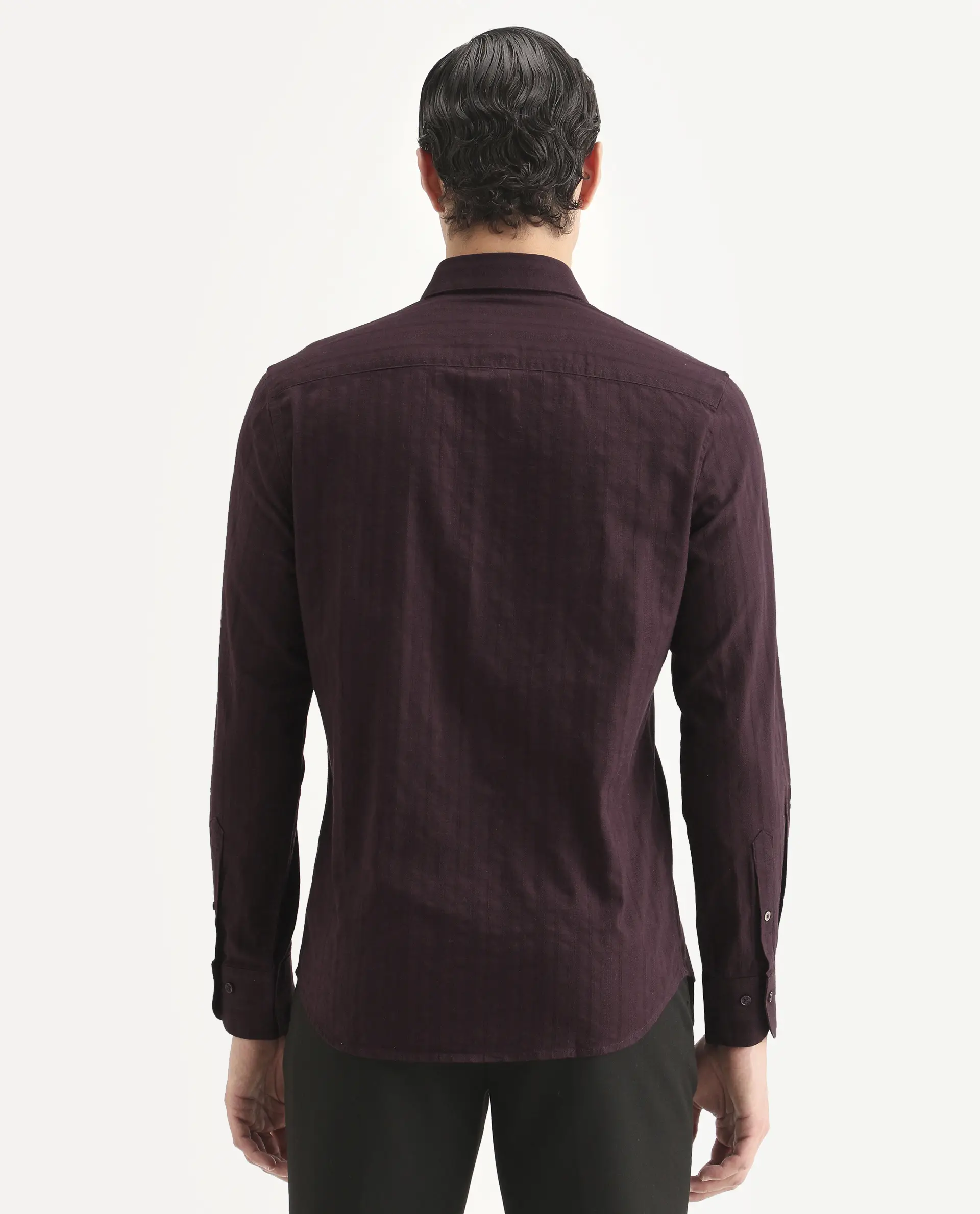 Rare Rabbit Men's Laver Dusky Teal Cotton Fabric Full Sleeve Regular Fit Textured Shirt - Image 7