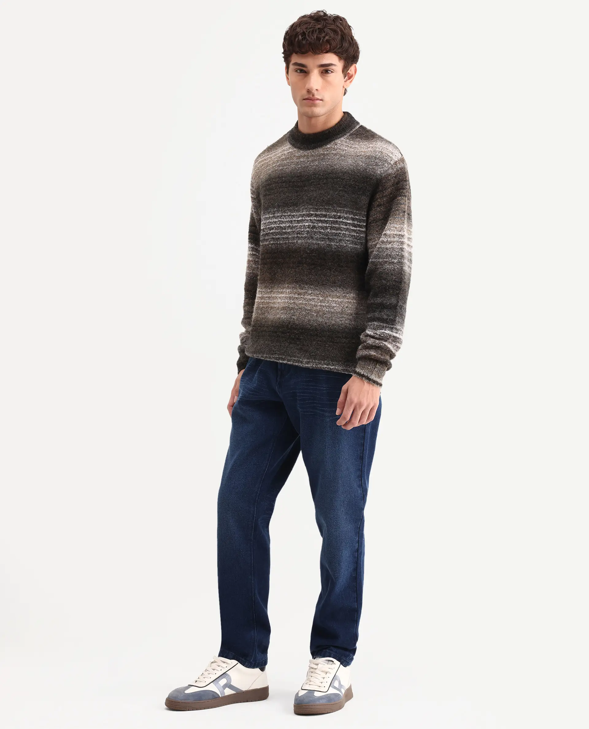 Rare Rabbit Men's Laxx Dark Blue Cotton Blend Fabric Shank And Zipper Kurt Carrot Plain Jeans - Image 5