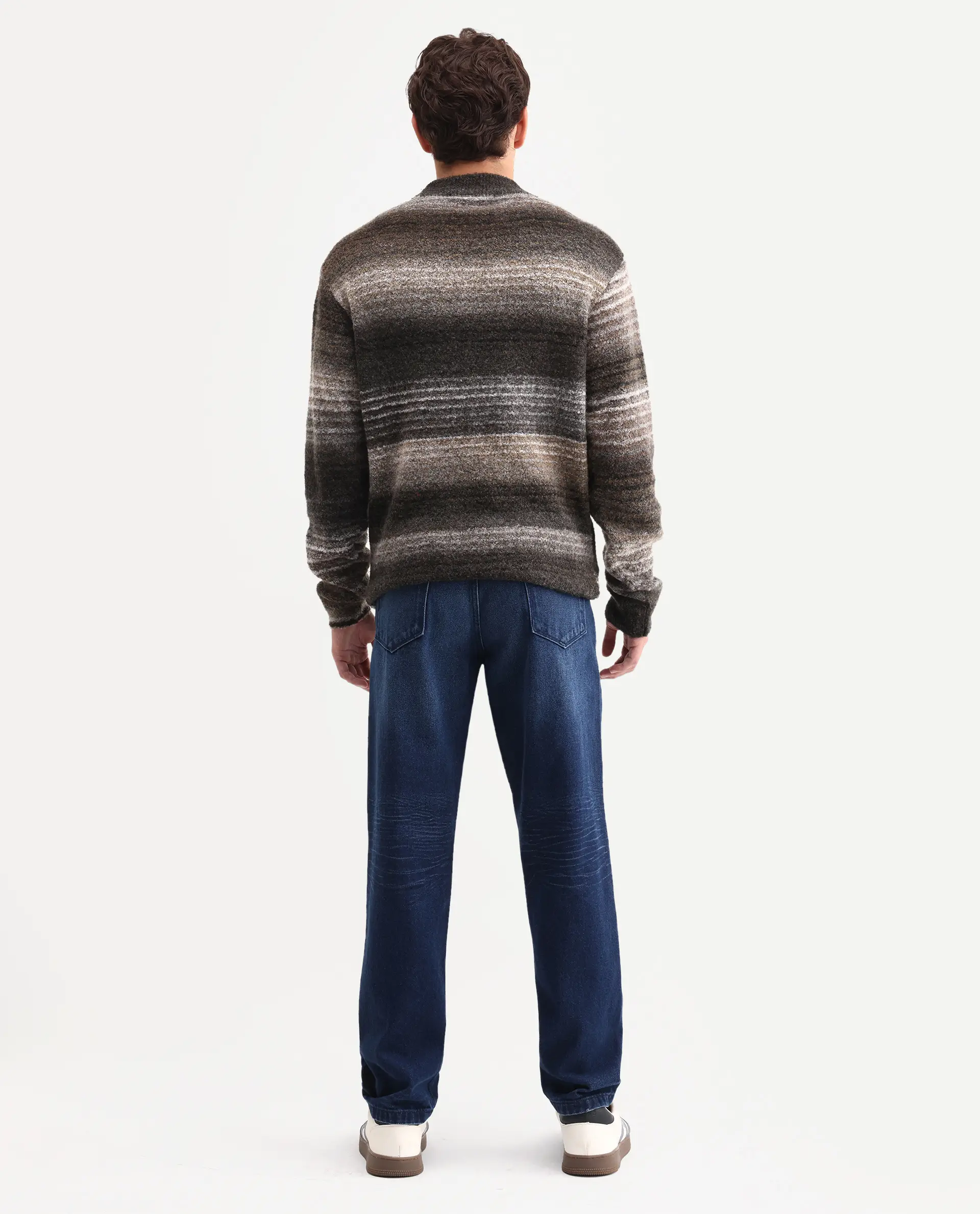 Rare Rabbit Men's Laxx Dark Blue Cotton Blend Fabric Shank And Zipper Kurt Carrot Plain Jeans - Image 7