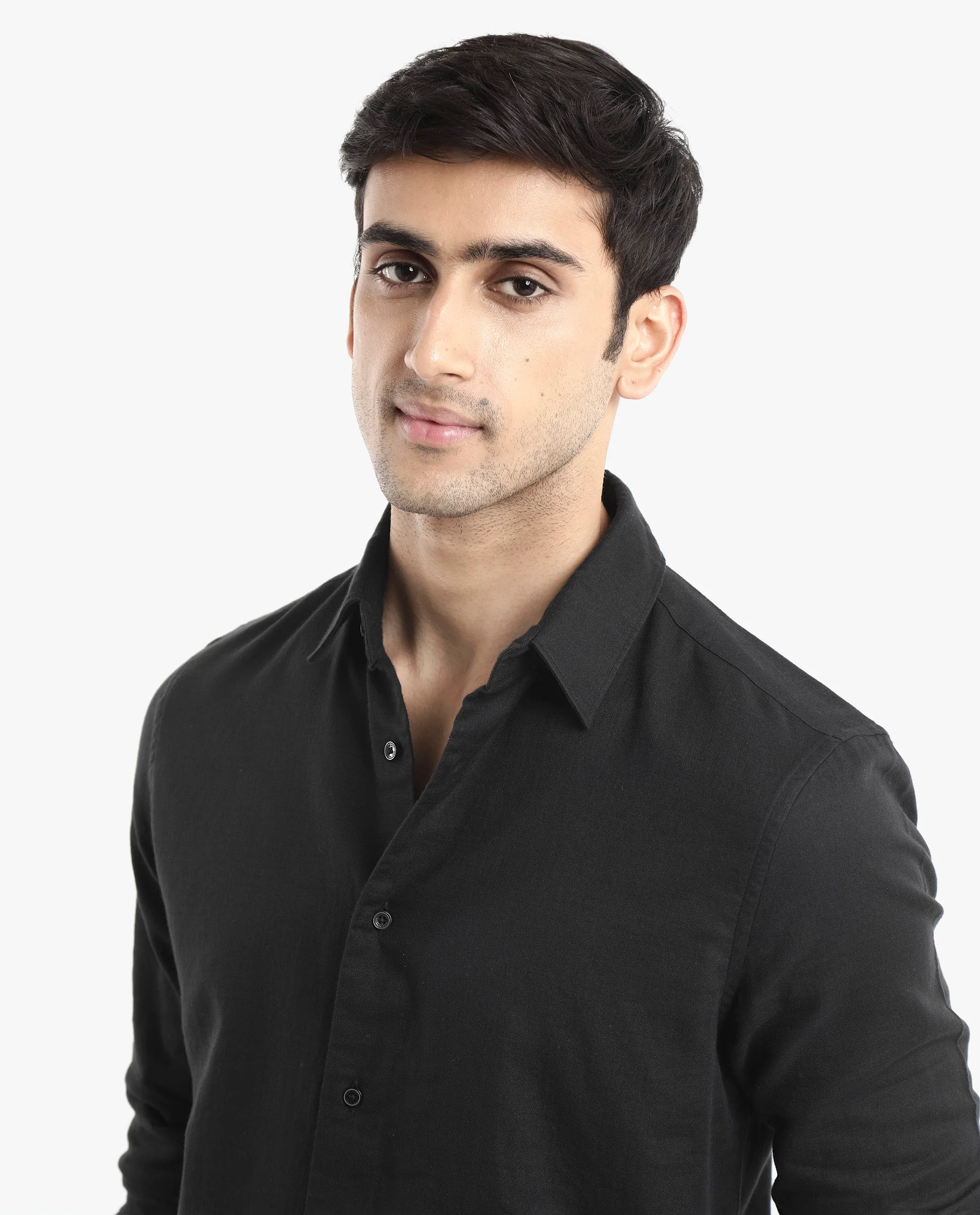 Rare Rabbit Men's Layerr-2 Black Cotton Plain Regular Fit Full Sleeve Collared Shirt - Image 5