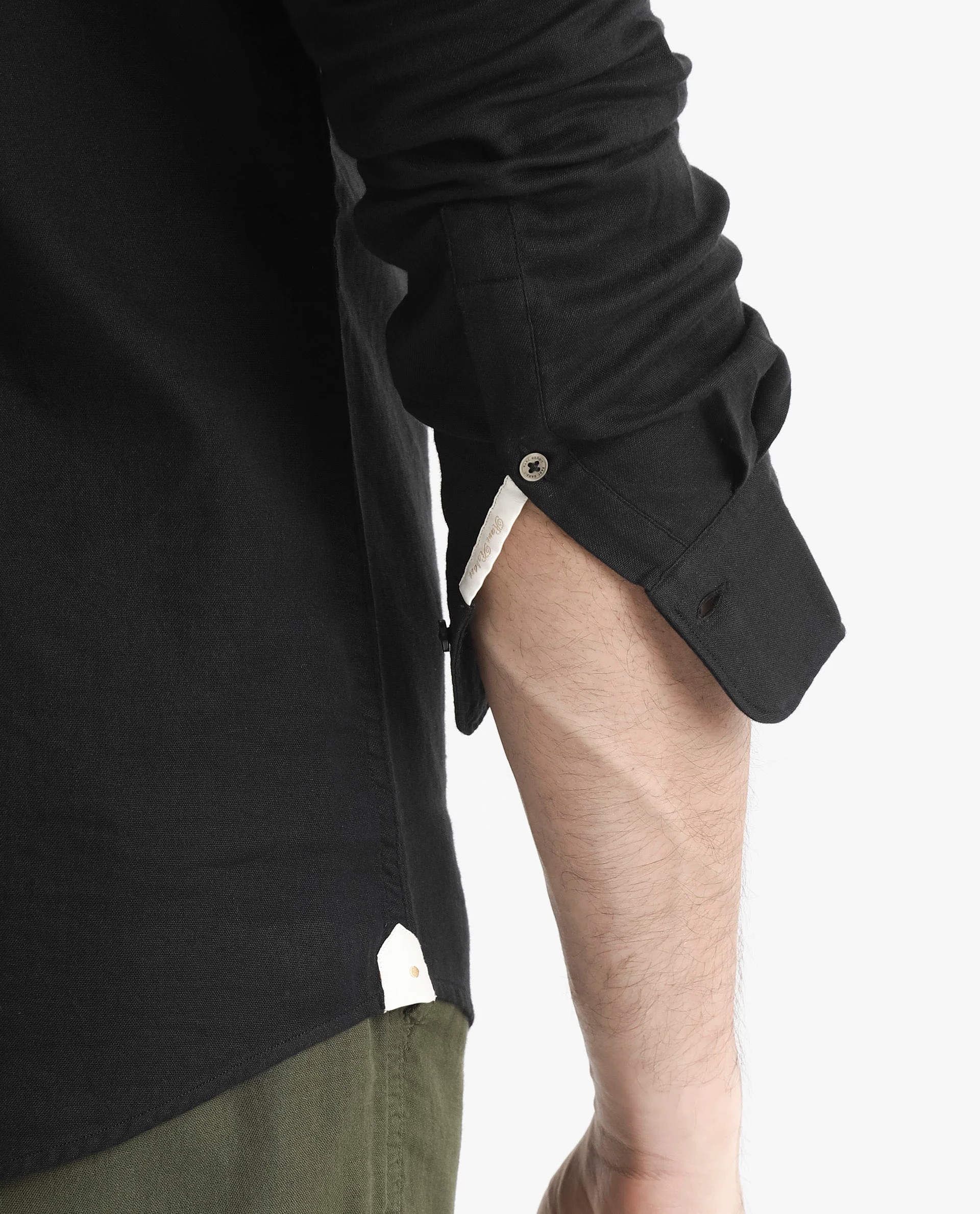 Rare Rabbit Men's Layerr-2 Black Cotton Plain Regular Fit Full Sleeve Collared Shirt - Image 9