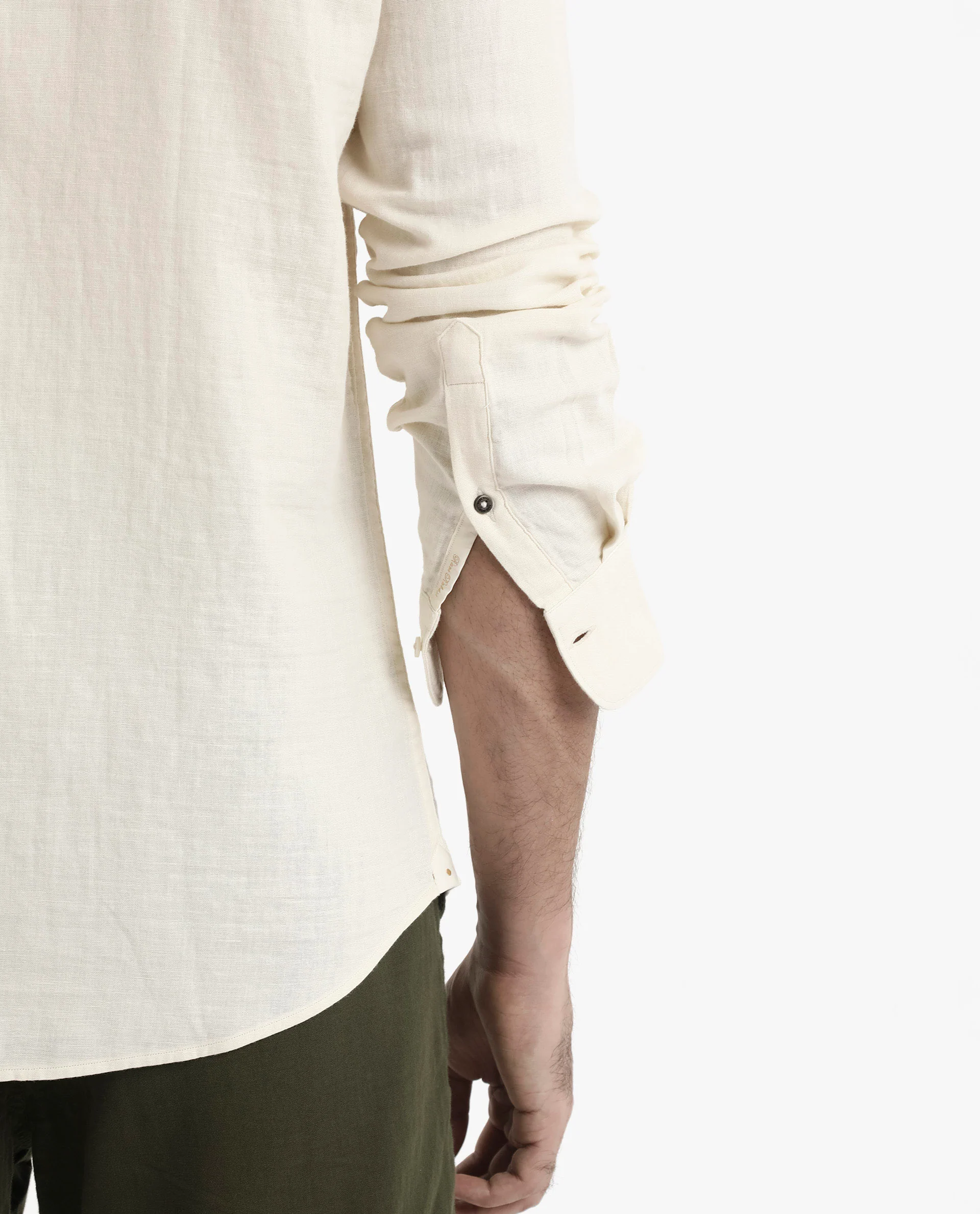 Rare Rabbit Men's Layerr-2 Off White Cotton Plain Regular Fit Full Sleeve Collared Shirt - Image 6