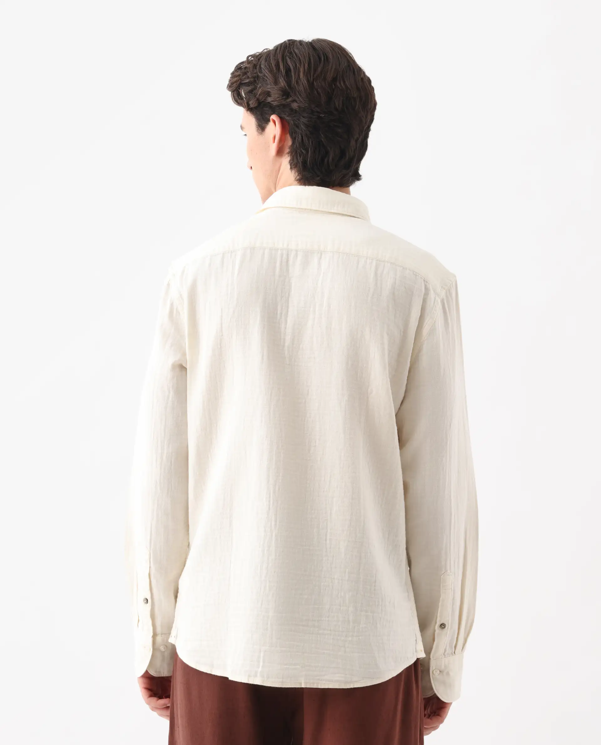 Rare Rabbit Men's Layerr-26 Off White Cotton Plain Regular Fit Full Sleeve Collared Shirt - Image 7