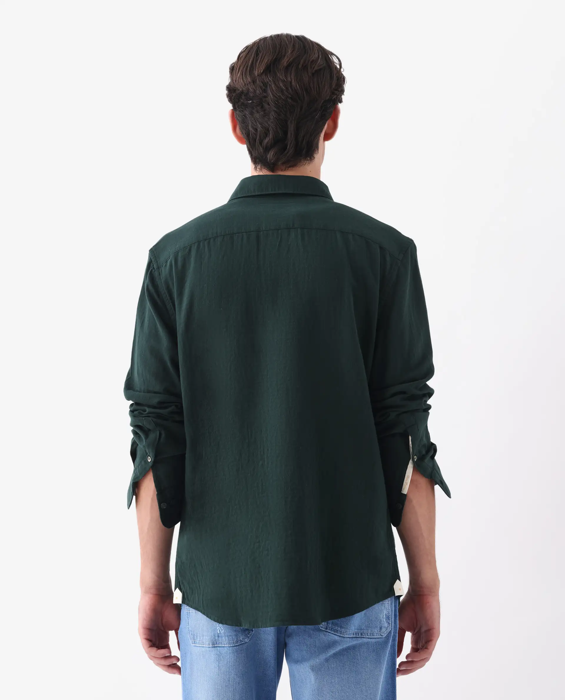 Rare Rabbit Men's Layerr-26 Teal Cotton Plain Regular Fit Full Sleeve Collared Shirt - Image 7