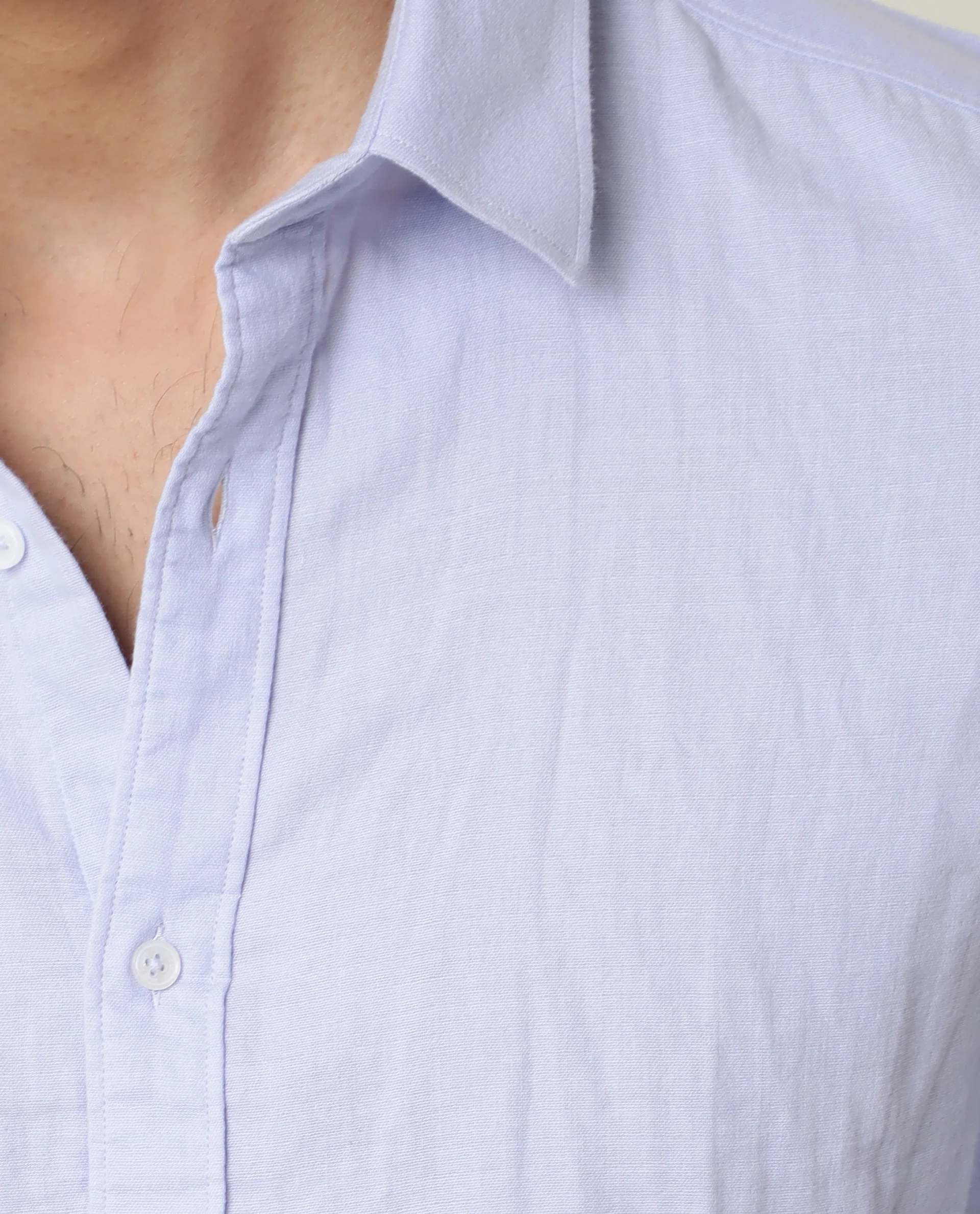 Rare Rabbit Men's Layerr Pastel Purple Plain Regular Fit Full Sleeve Spread Collar Shirt - Image 2