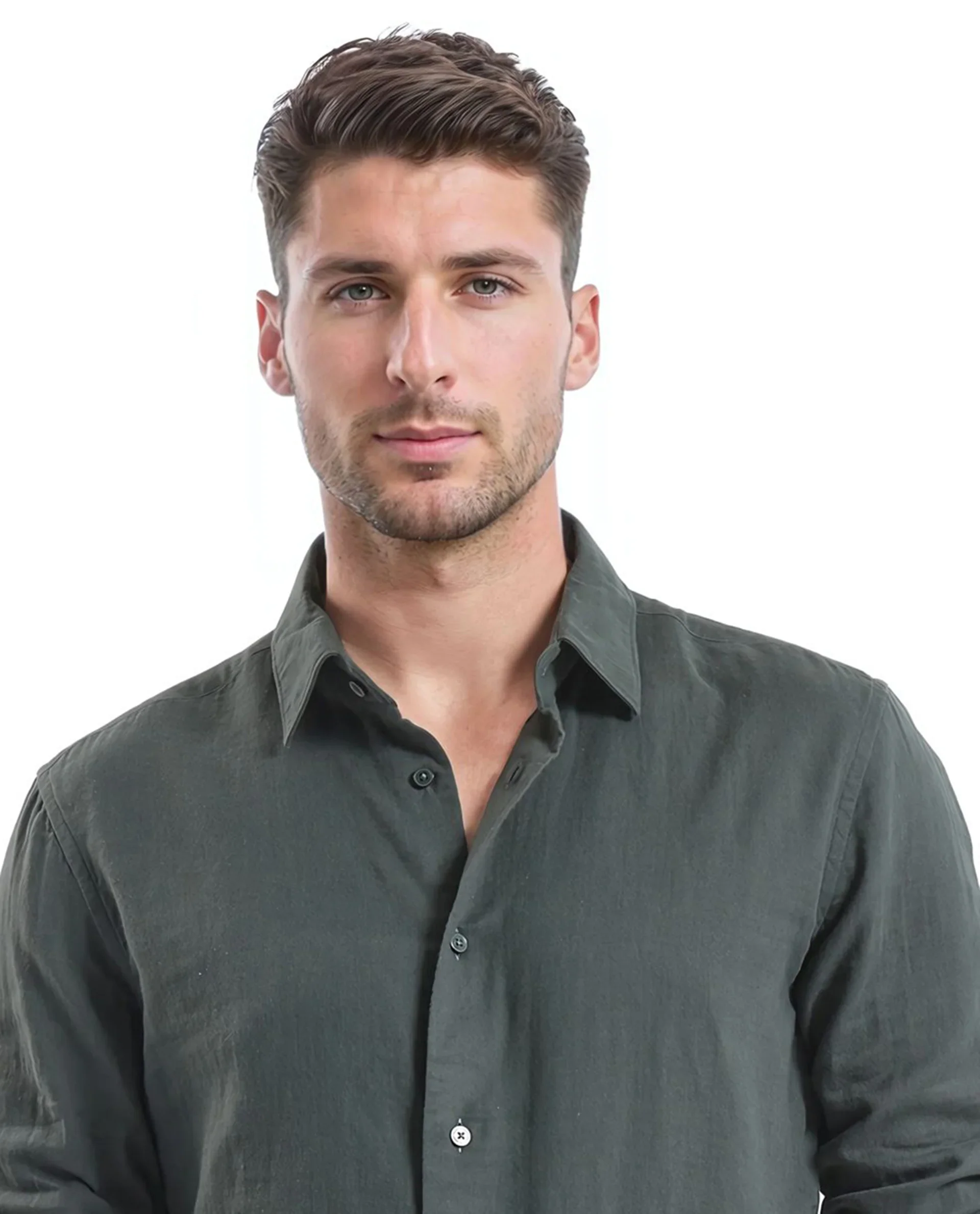 Rare Rabbit Men's Layerr Ls-25 Dark Green Cotton Plain Regular Fit Full Sleeve Collared Shirt - Image 5