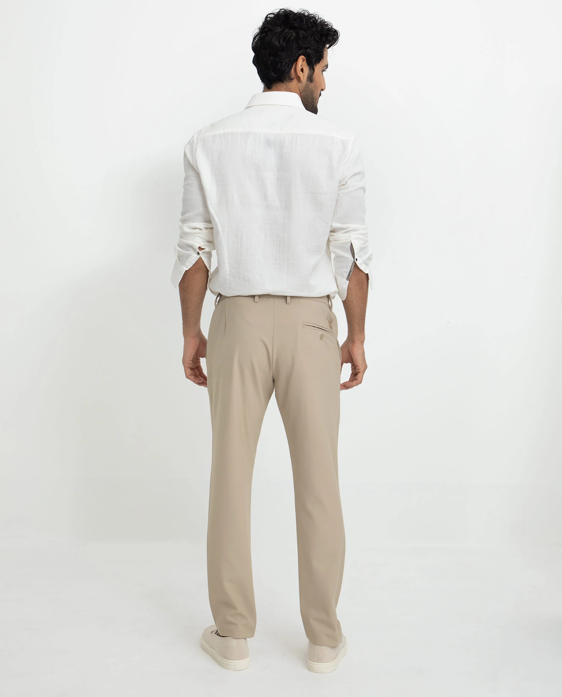 Rare Rabbit Men's Layerrs White Cotton Plain Regular Fit Full Sleeve Collared Shirt - Image 11