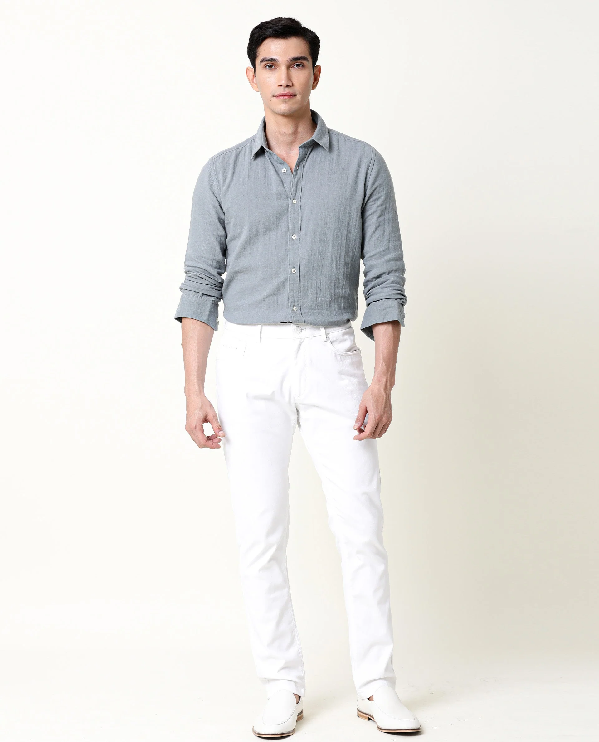 Rare Rabbit Men's Layers Green Cotton Plain Regular Fit Full Sleeve Spread Collar Shirt - Image 10