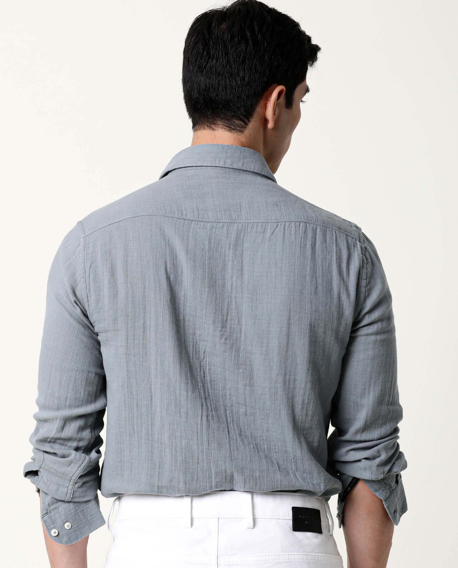 Rare Rabbit Men's Layers Green Cotton Plain Regular Fit Full Sleeve Spread Collar Shirt - Image 8