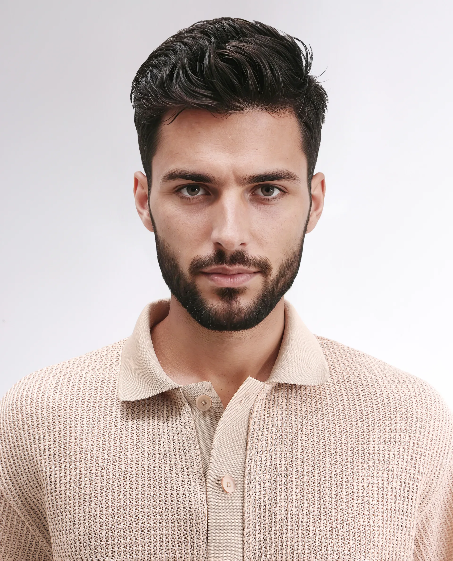 Rare Rabbit Men's Lbiza Beige Cotton Plain Regular Fit Half Sleeve Collared Shirt - Image 8