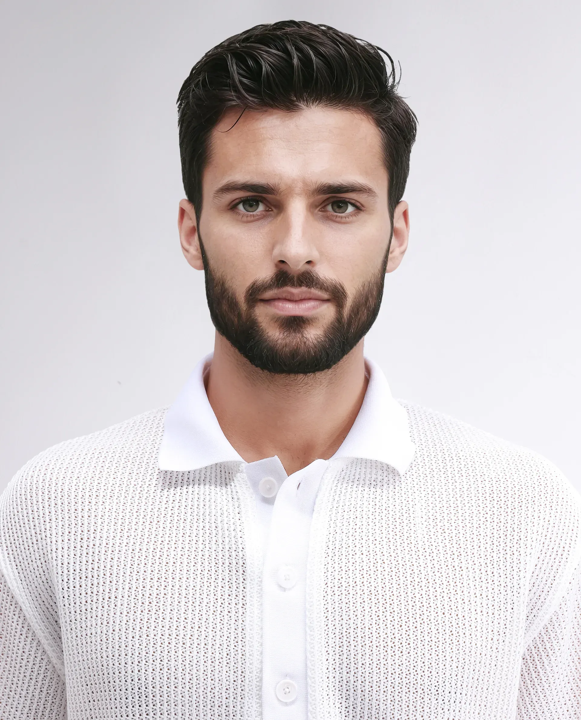 Rare Rabbit Men's Lbiza White Cotton Plain Regular Fit Half Sleeve Collared Shirt - Image 2