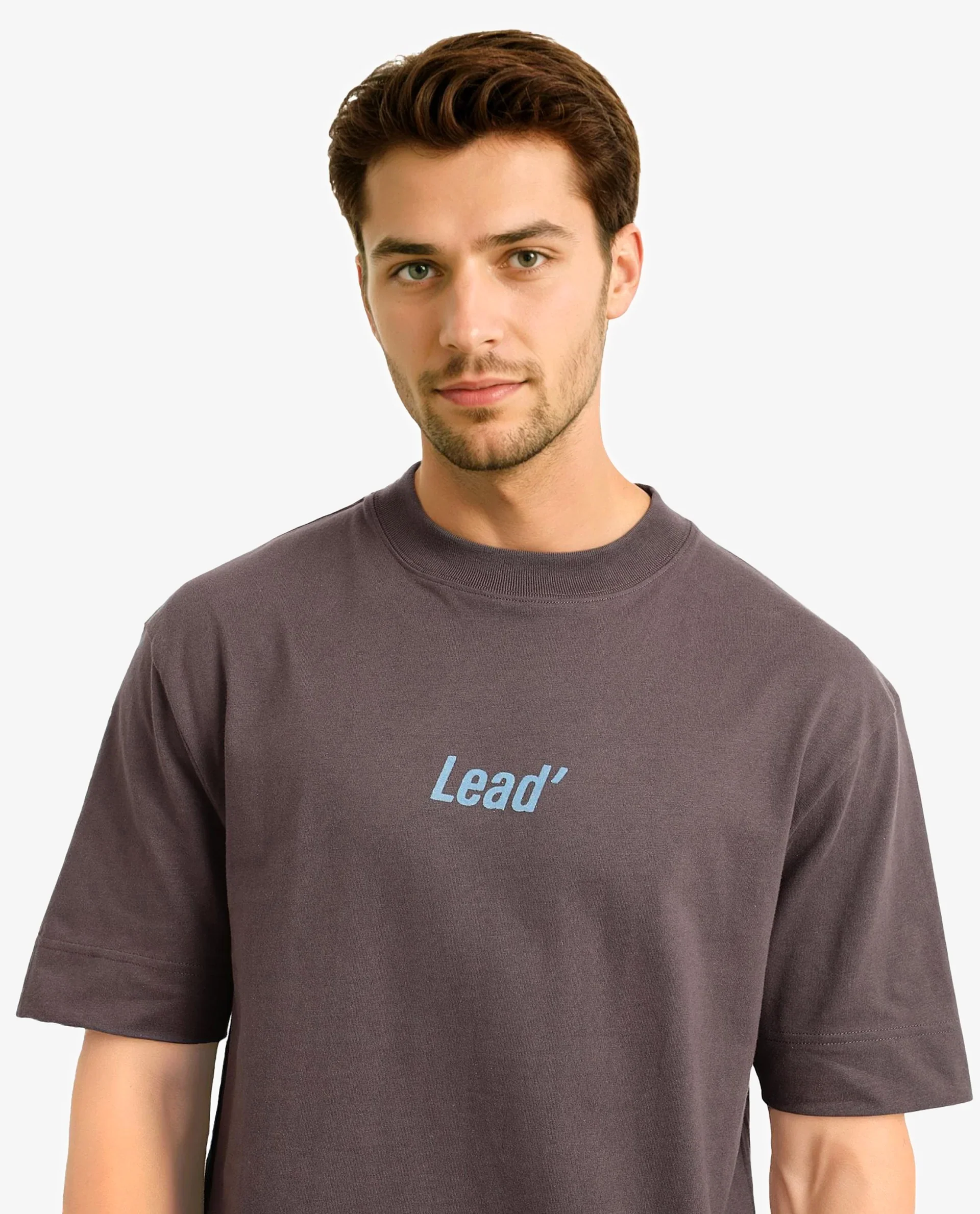 Rare Rabbit Men's Plain Oversized Fit Half Sleeve Crew Neck T-Shirt - Image 7