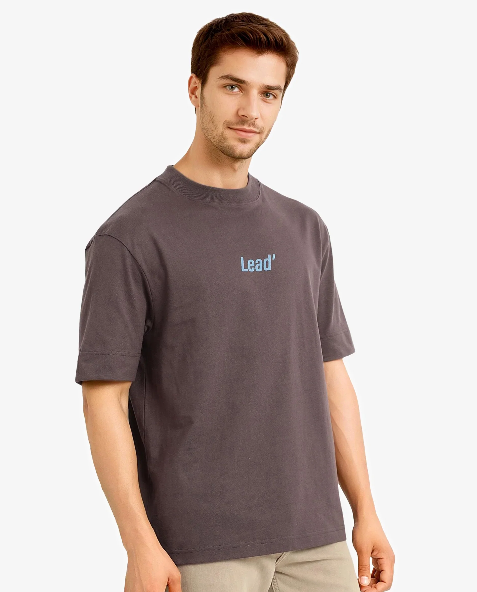 Rare Rabbit Men's Plain Oversized Fit Half Sleeve Crew Neck T-Shirt - Image 9