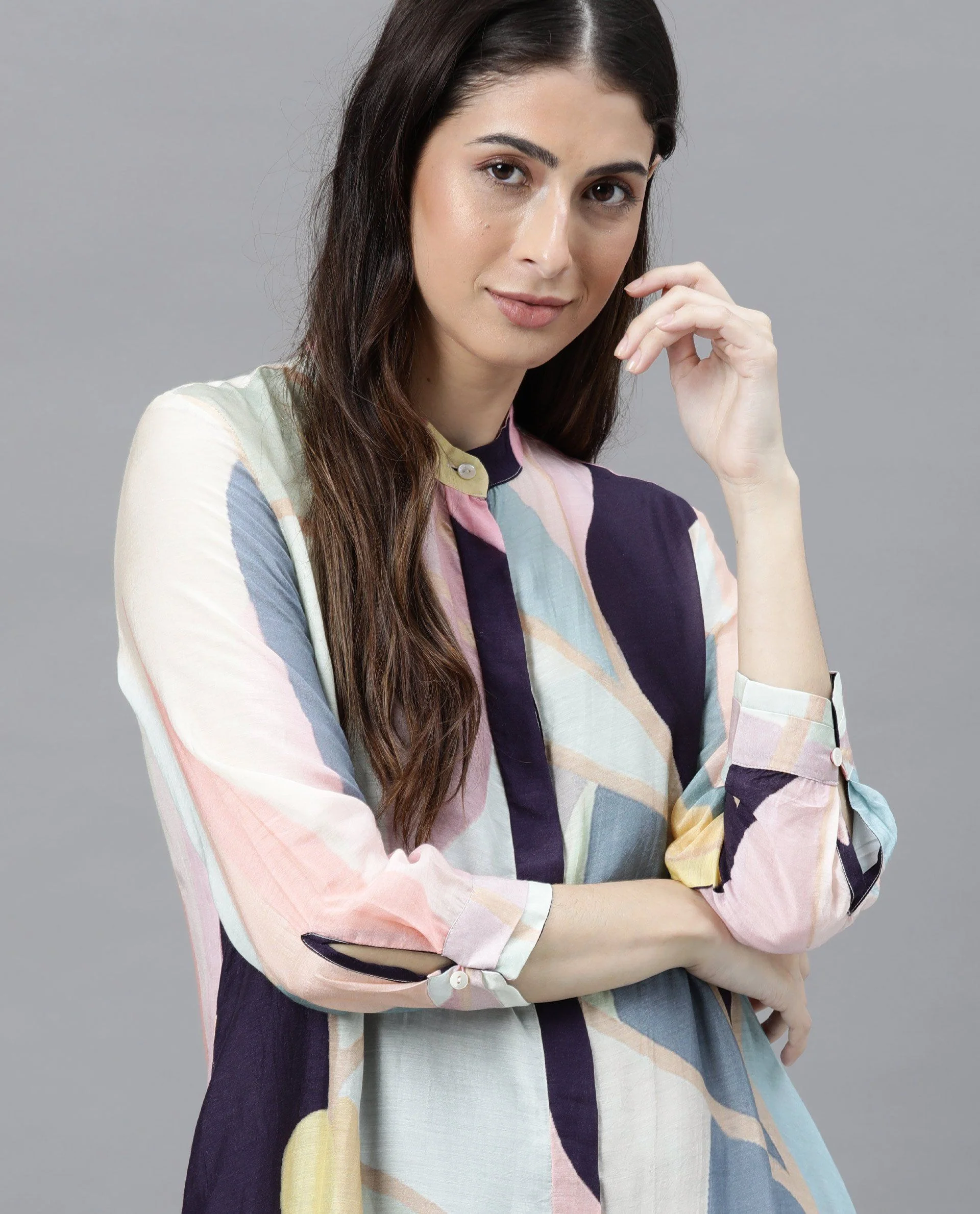Rareism Women Left Pink Dress Short Sleeves Solid - Image 2