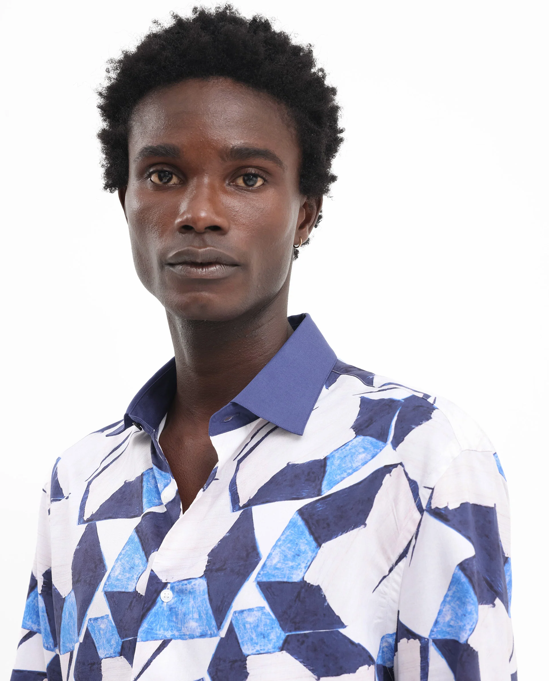 Rare Rabbit Men's Lego Off White Viscose Abstract Print Boxy Fit Half Sleeve Collared Shirt - Image 5