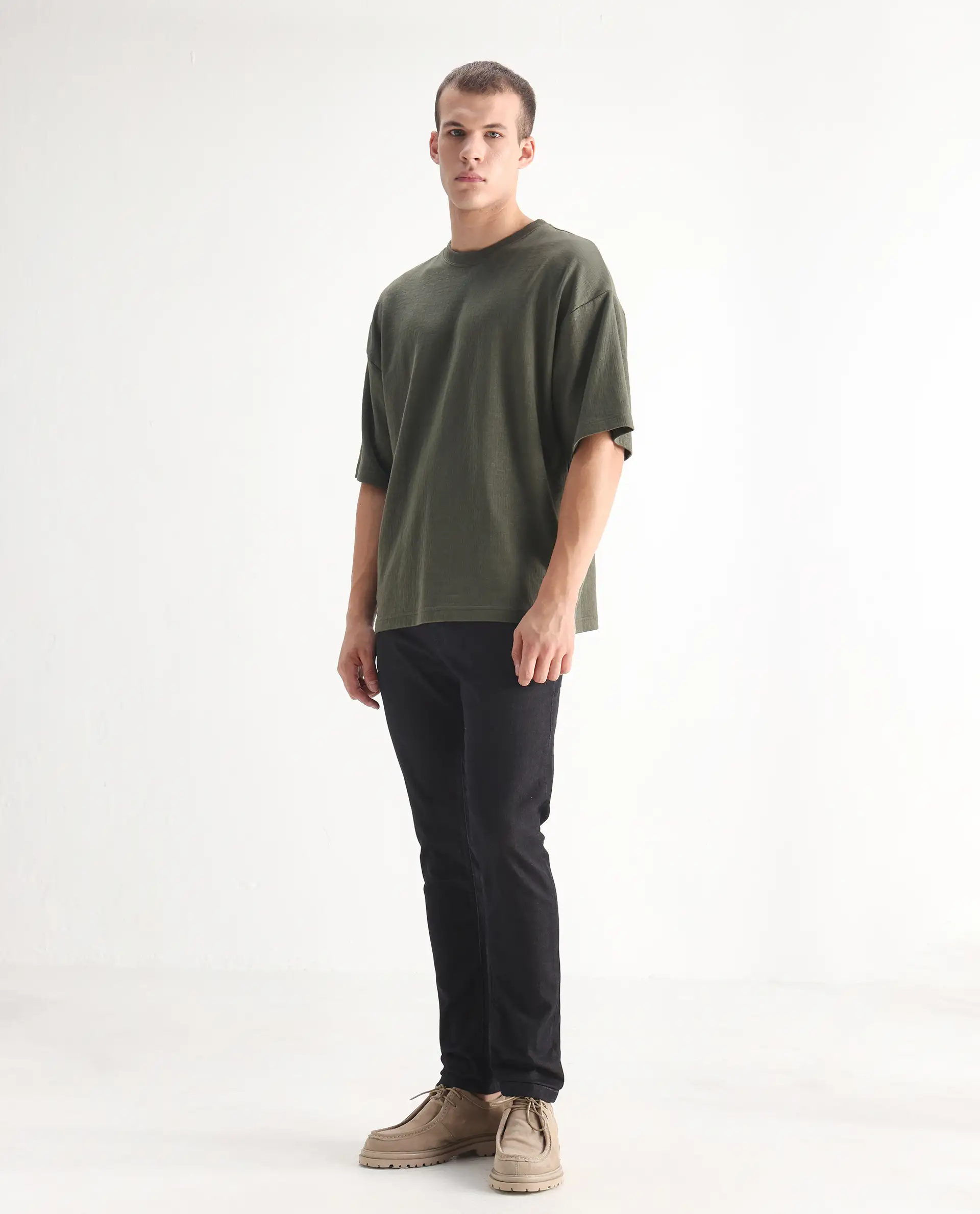 Rare Rabbit Men's Leige Blue Cotton Plain Hawk Slim Fit Jeans - Image 4