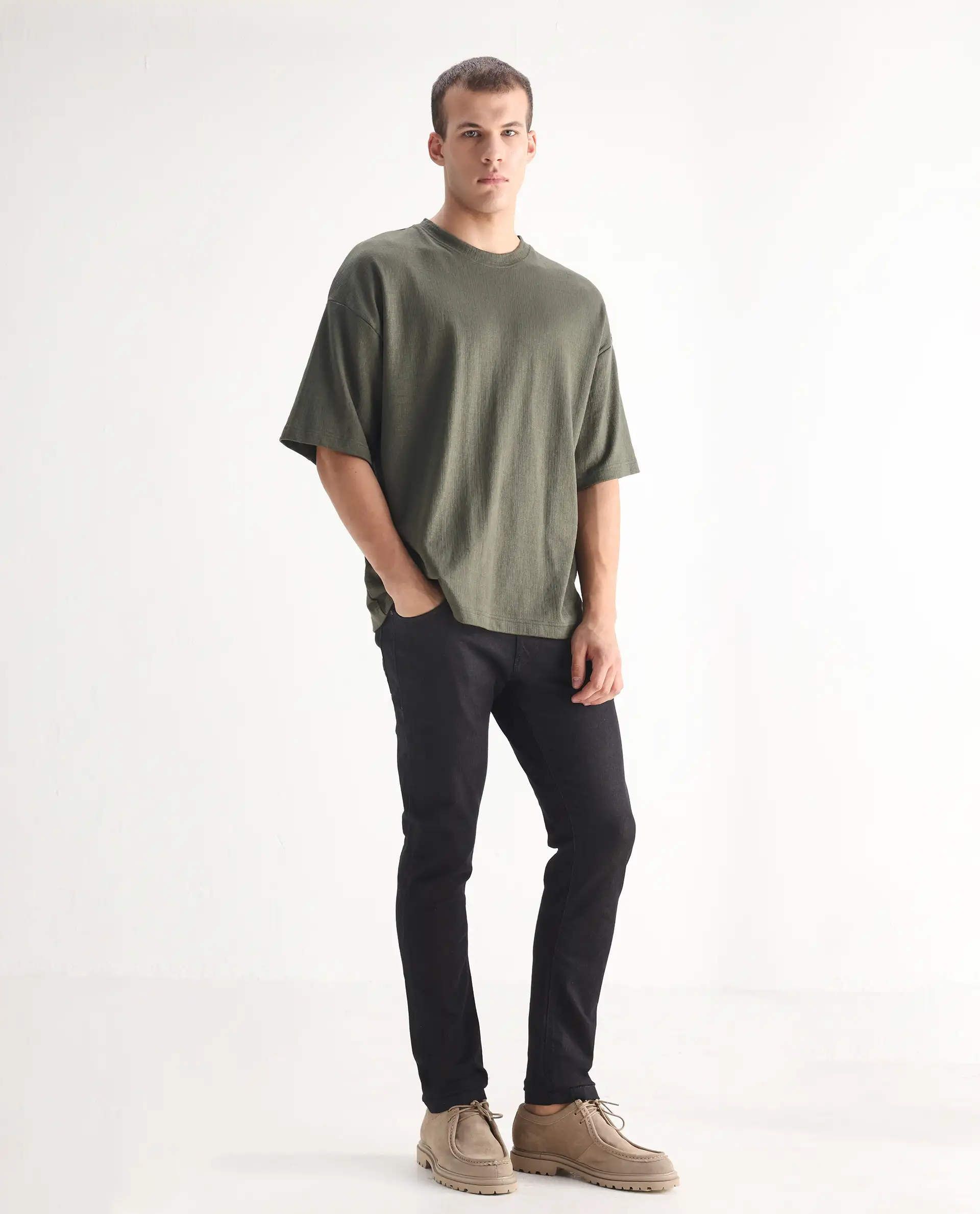 Rare Rabbit Men's Leige Blue Cotton Plain Hawk Slim Fit Jeans - Image 7