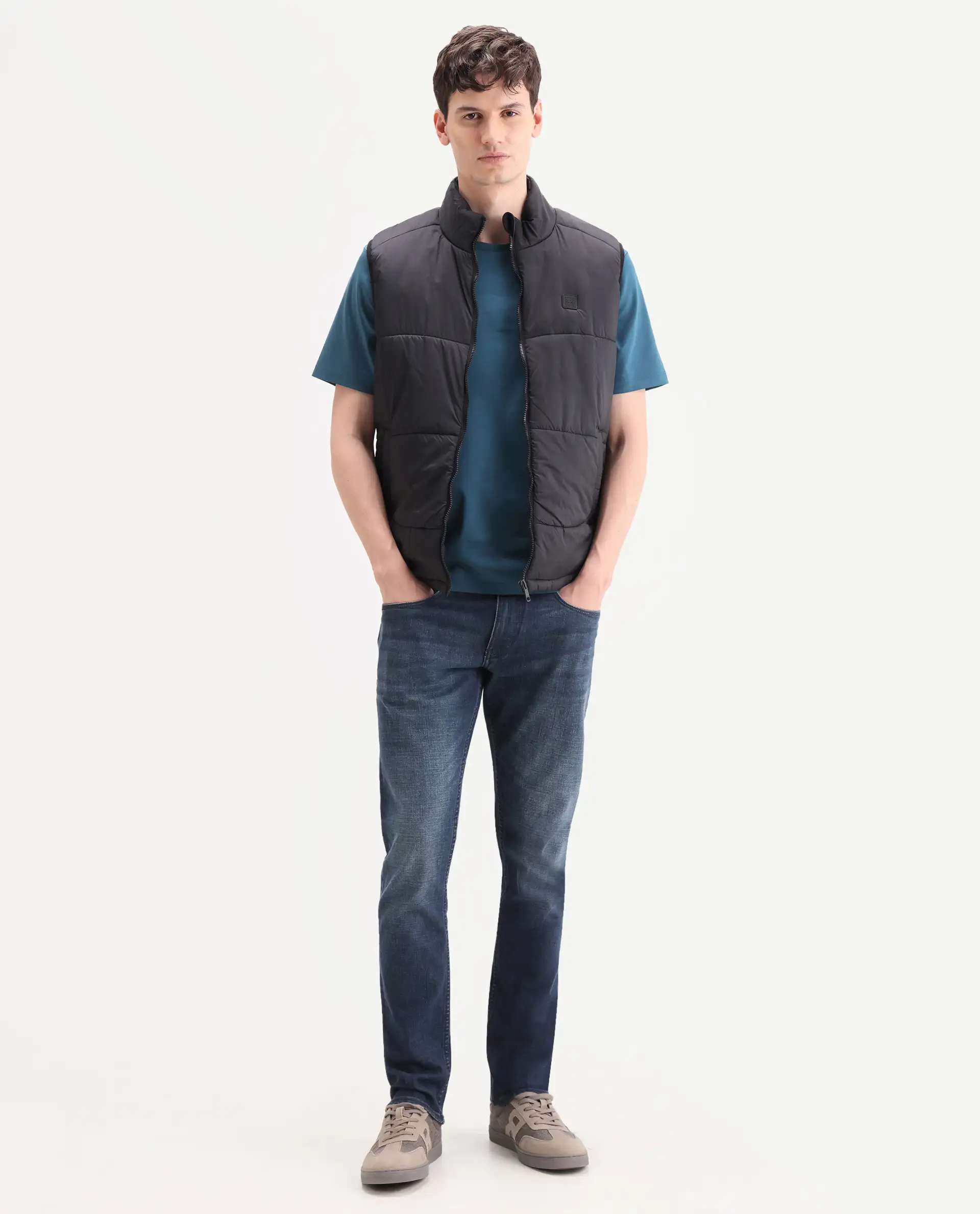 Rare Rabbit Men's Lenz L Blue Cotton Blend Fabric Shank And Zipper Hawk Slim Plain Jeans - Image 4