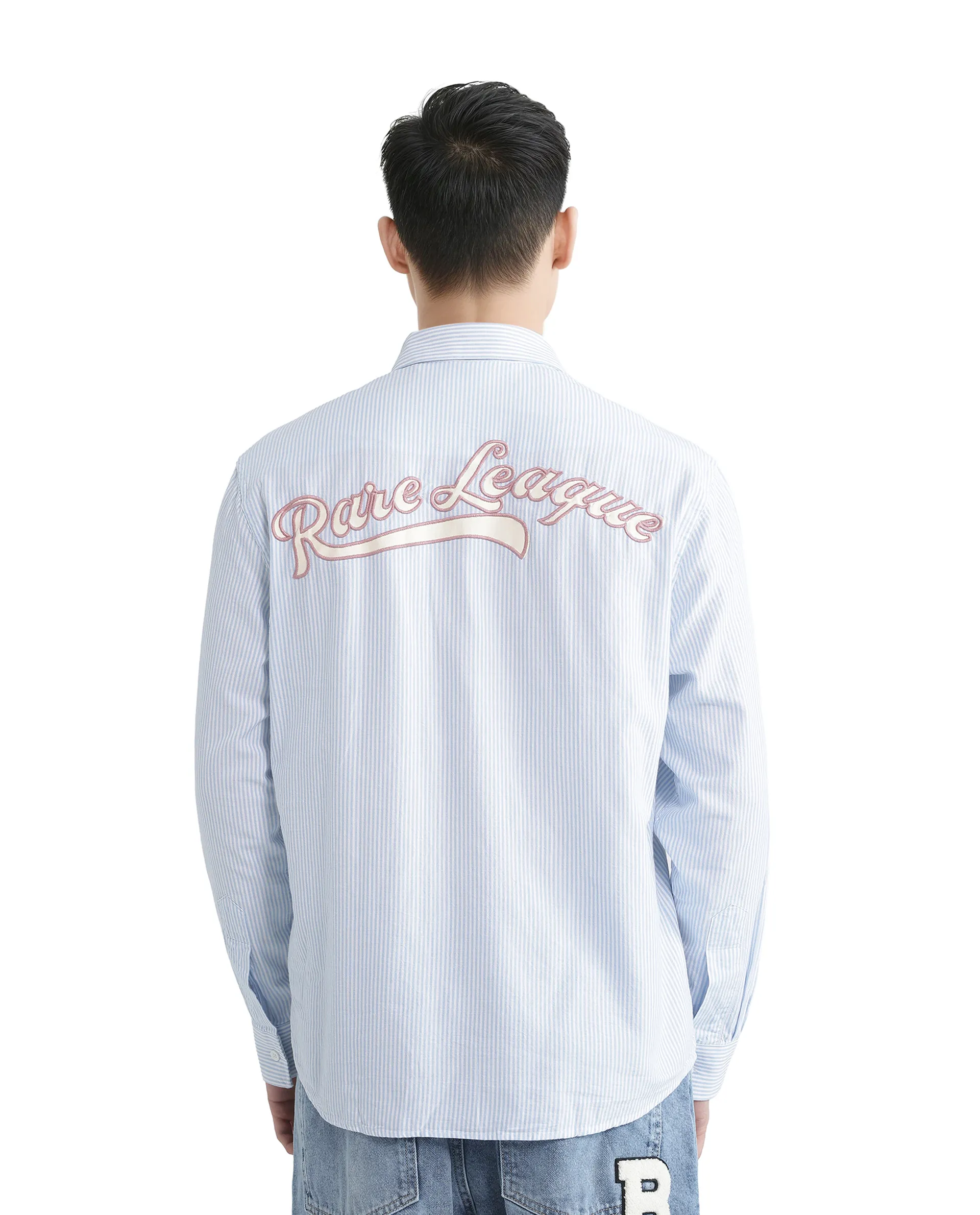 Rare Rabbit Men's Leor Blue Cotton Striped Print Regular Fit Full Sleeve Collared Shirt - Image 7