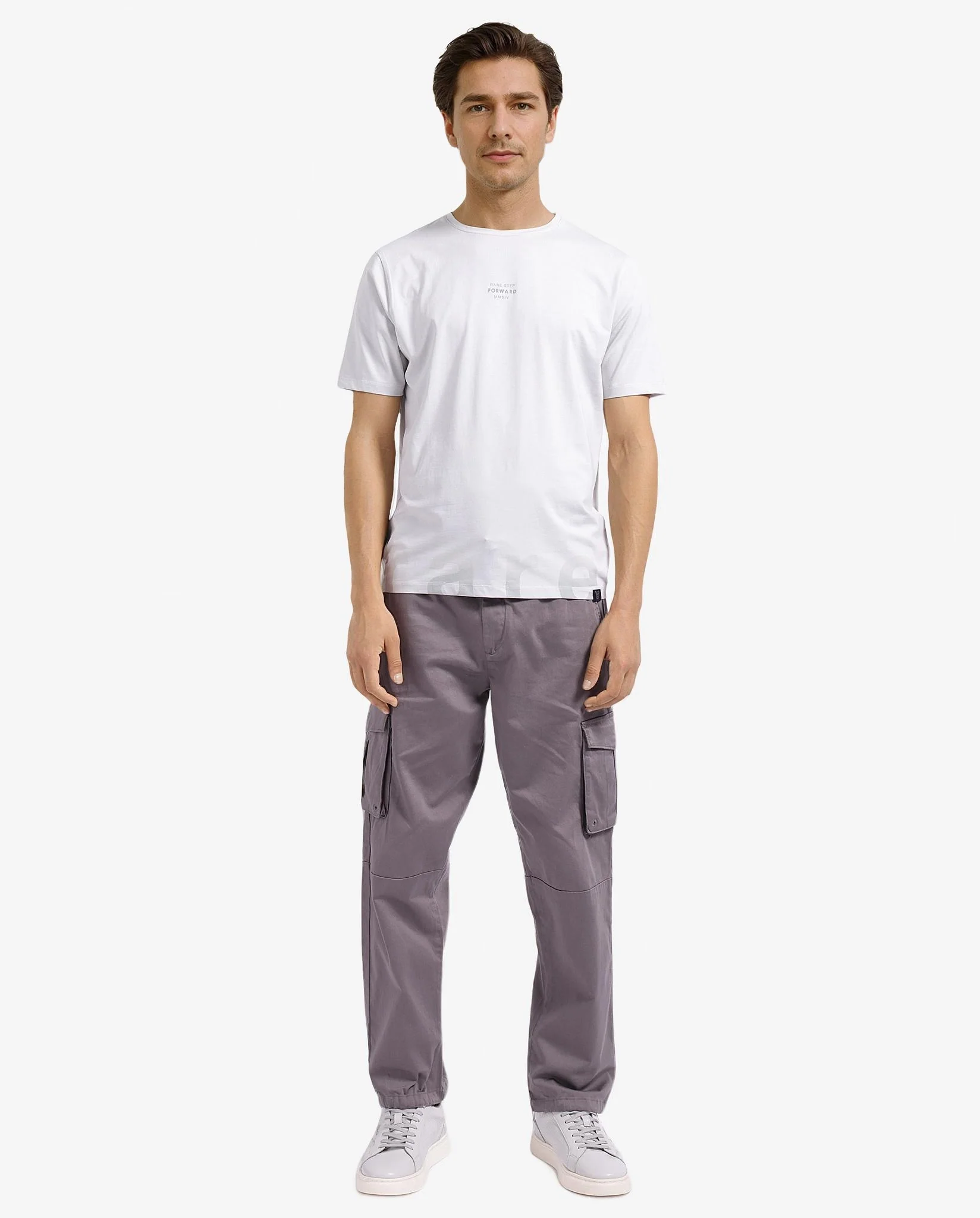 Rare Rabbit Men's Let Dark Grey Cotton Blend Graphic Print Regular Fit Half Sleeve Crew Neck T-Shirt - Image 2