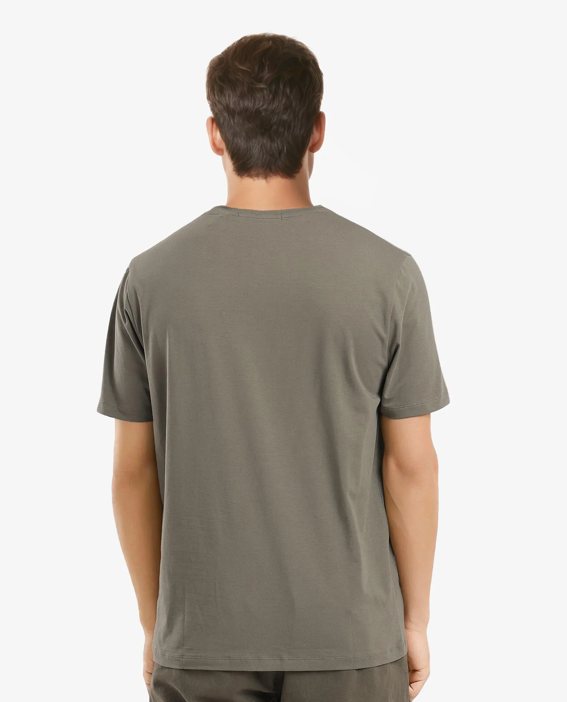 Rare Rabbit Men's Let Dusky Green Cotton Blend Graphic Print Regular Fit Half Sleeve Crew Neck T-Shirt - Image 7