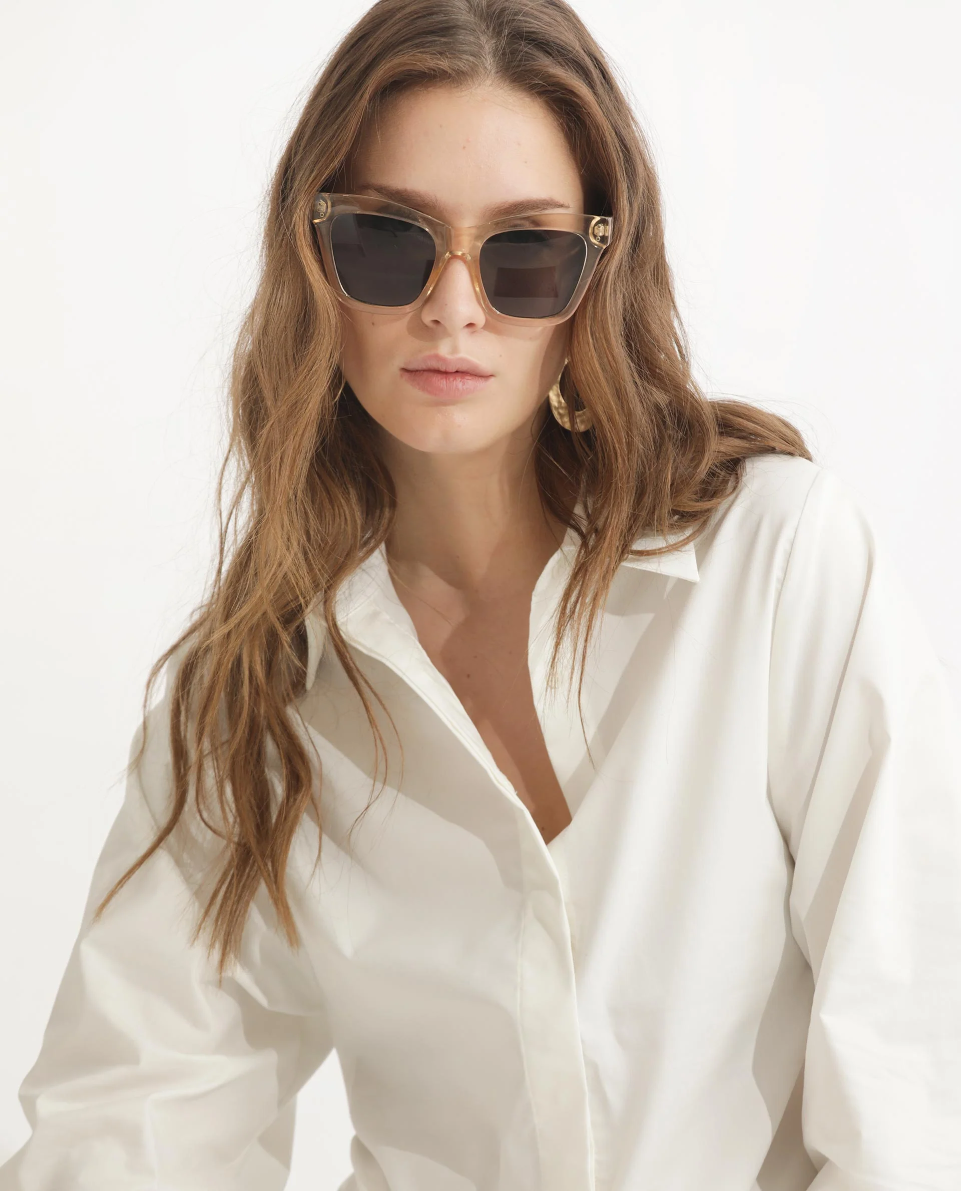Rareism Women's Letizia Off White Cotton Blend Spread Collar Plain Relaxed Fit Shirt - Image 5