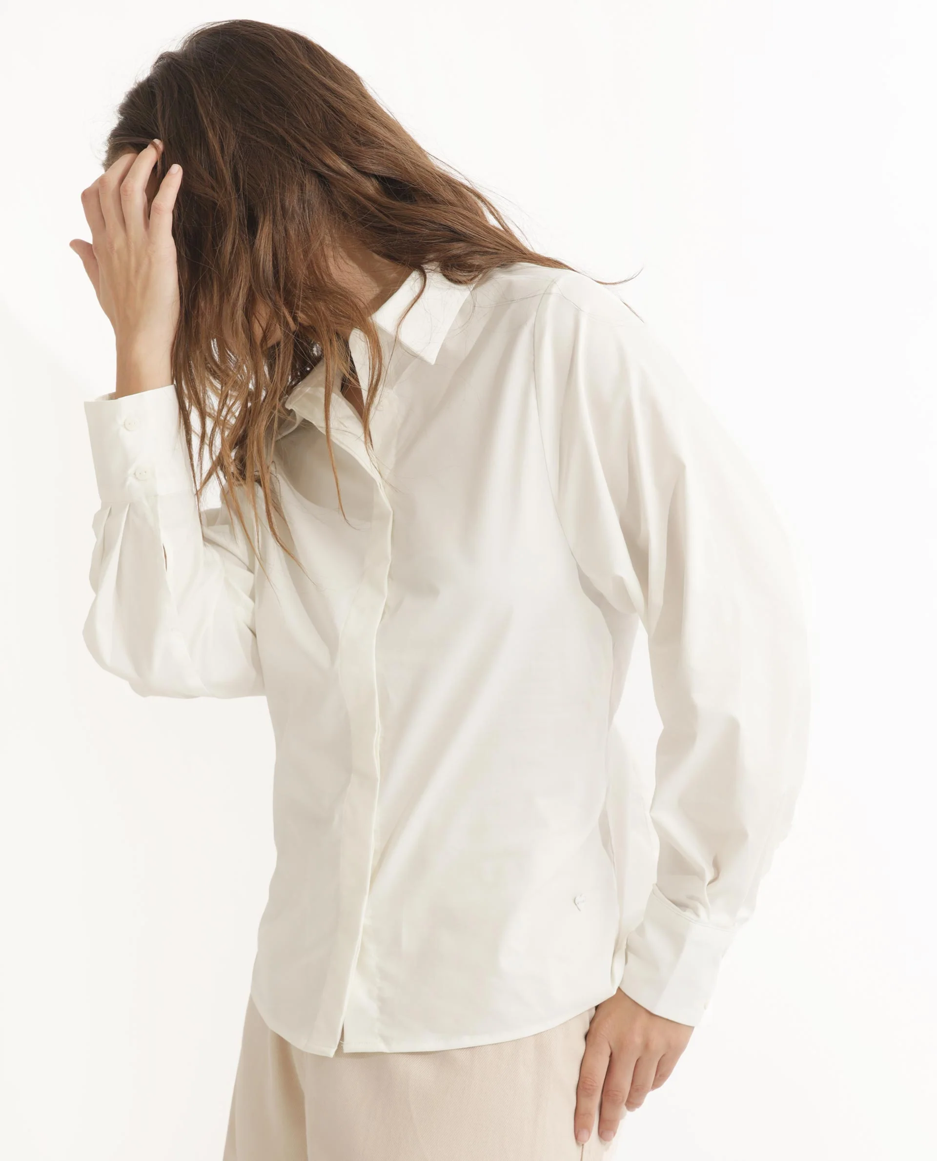 Rareism Women's Letizia Off White Cotton Blend Spread Collar Plain Relaxed Fit Shirt - Image 7