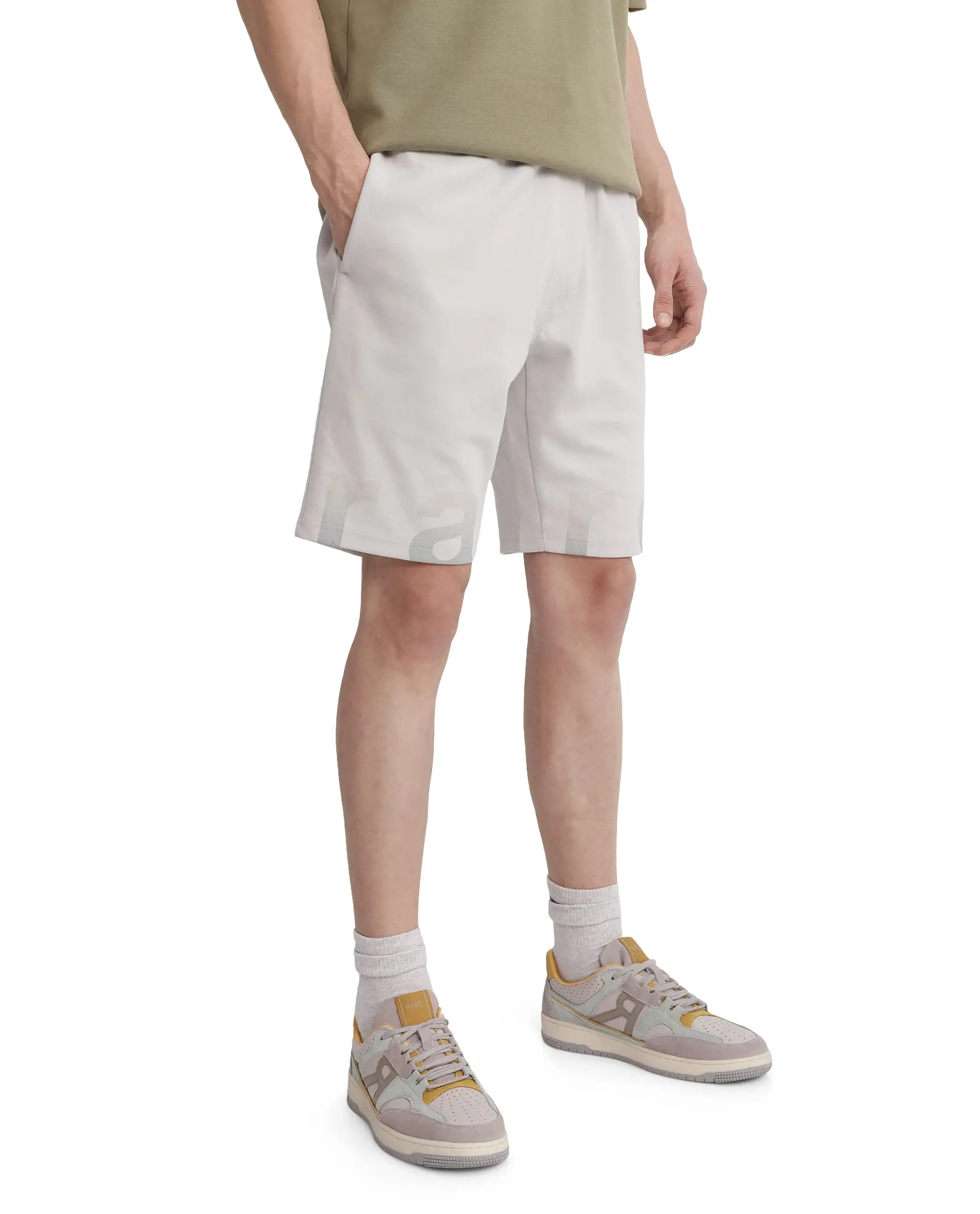 Rare Rabbit Men's Lets Dark Grey Cotton Graphic Print Regular Fit Shorts - Image 6