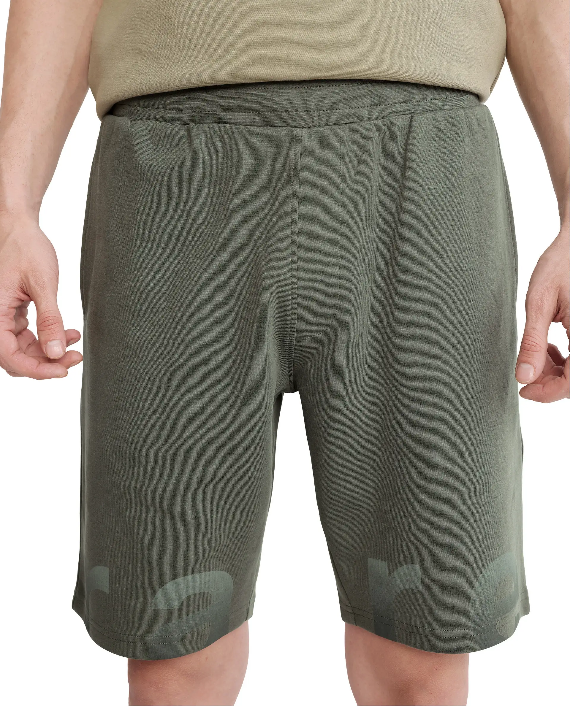 Rare Rabbit Men's Lets Dusky Green Cotton Graphic Print Regular Fit Shorts - Image 3