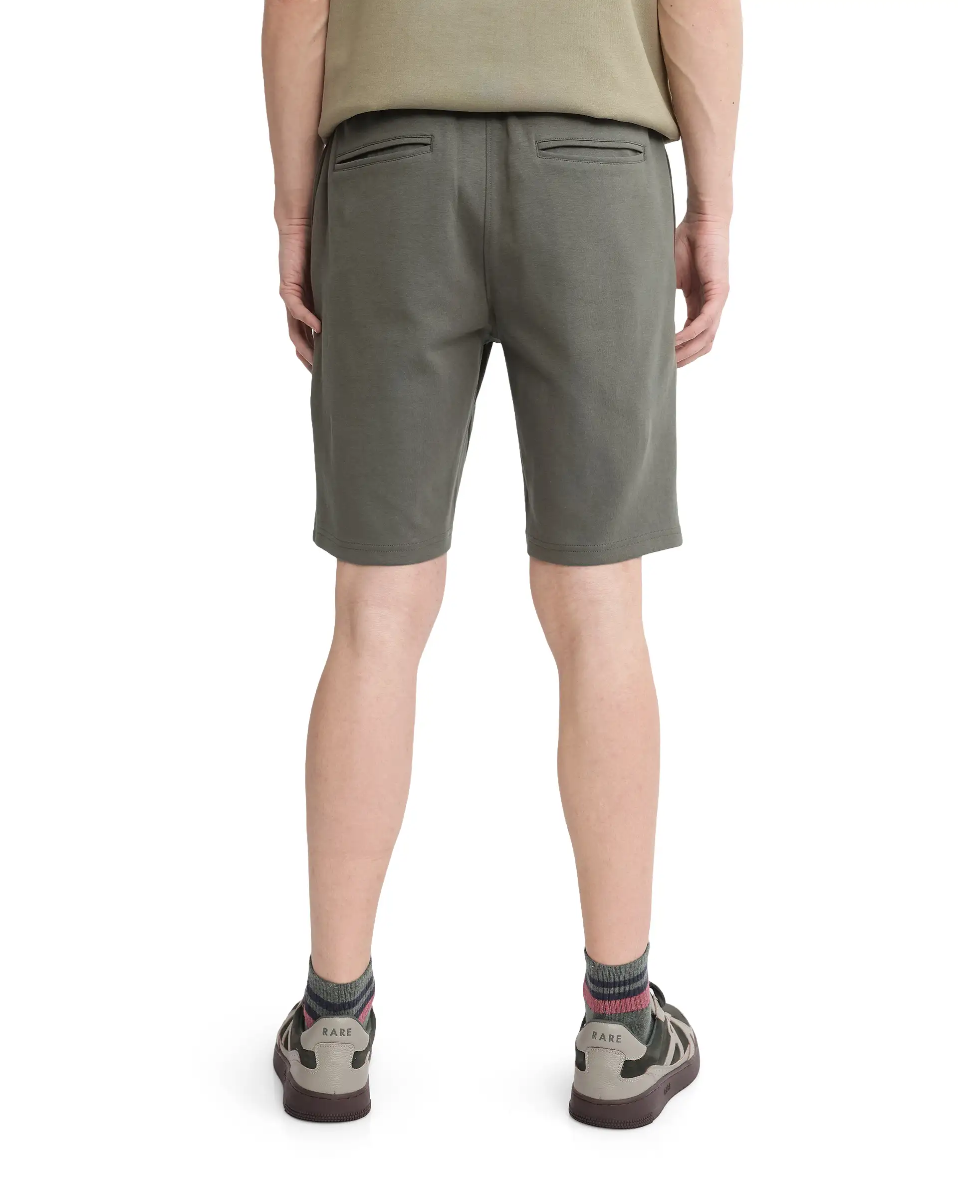 Rare Rabbit Men's Lets Dusky Green Cotton Graphic Print Regular Fit Shorts - Image 4