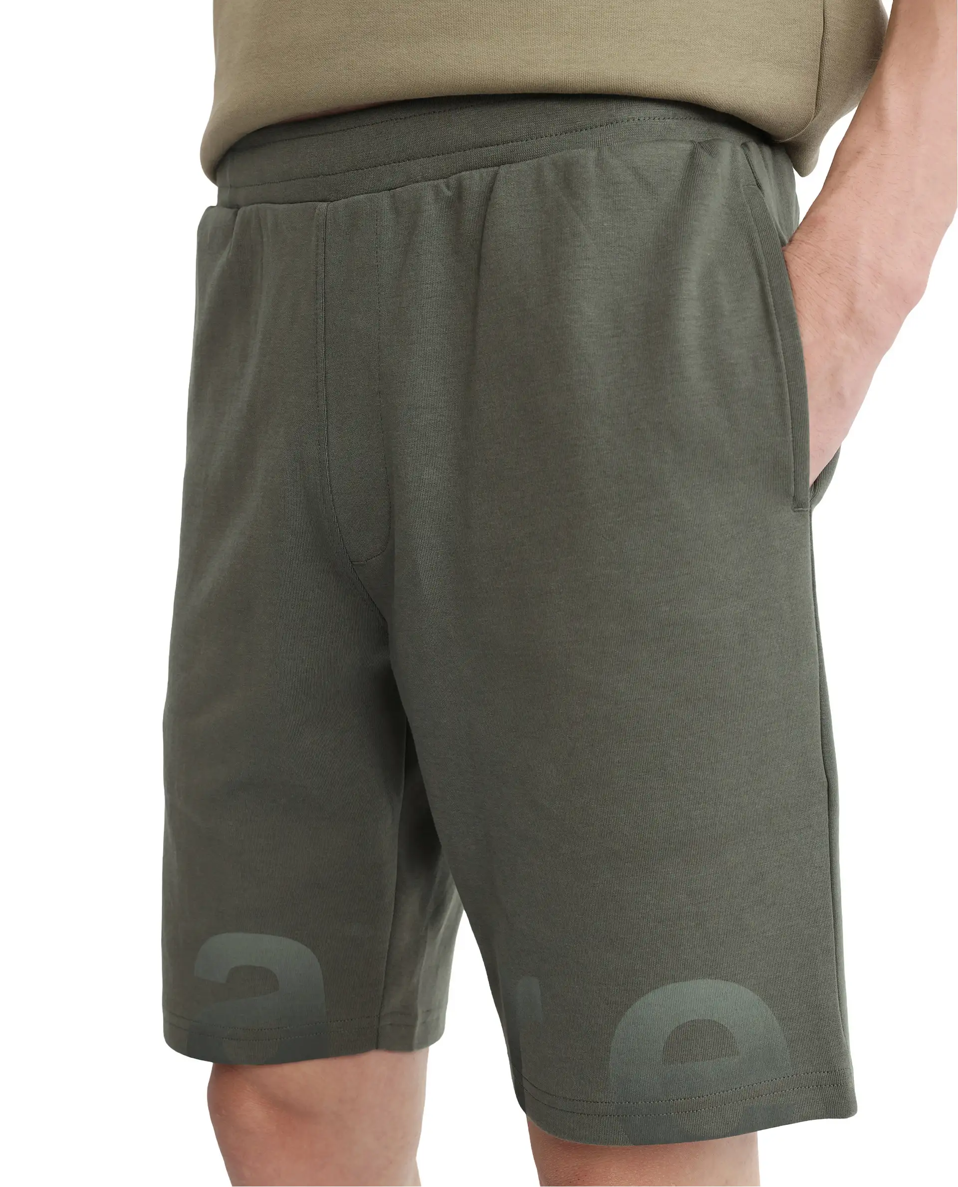 Rare Rabbit Men's Lets Dusky Green Cotton Graphic Print Regular Fit Shorts - Image 6