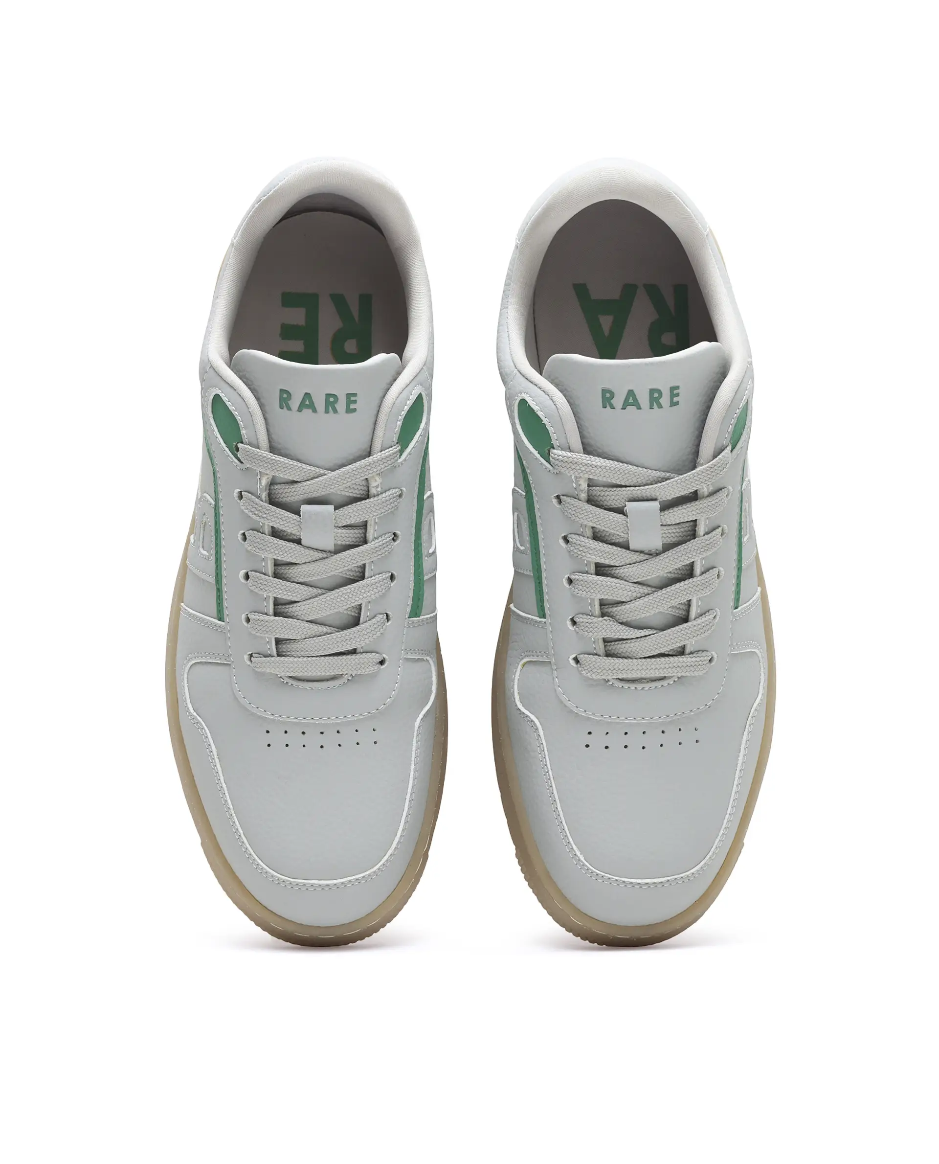 Rare Rabbit Men's Lexis Grey Micro Leather Sneaker - Image 2