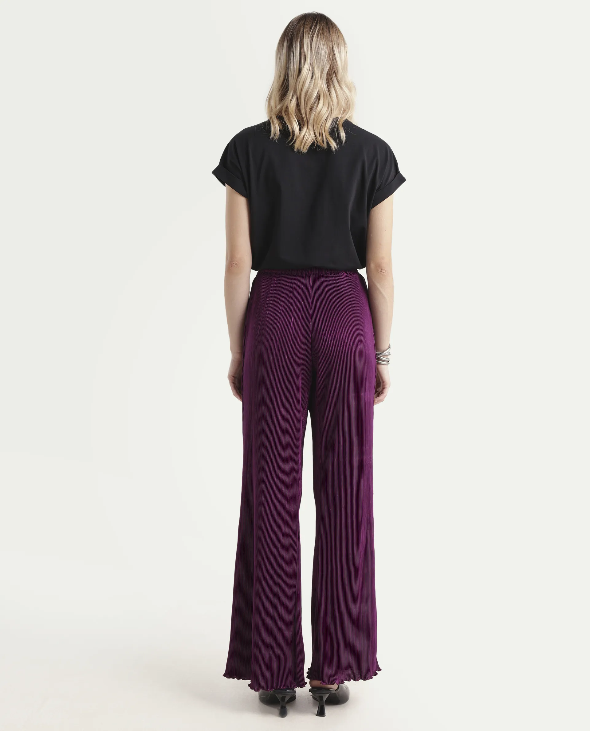 Rareism Women's Licyle Maroon Polyester Plain Ankle Length Regular Fit Trouser - Image 7
