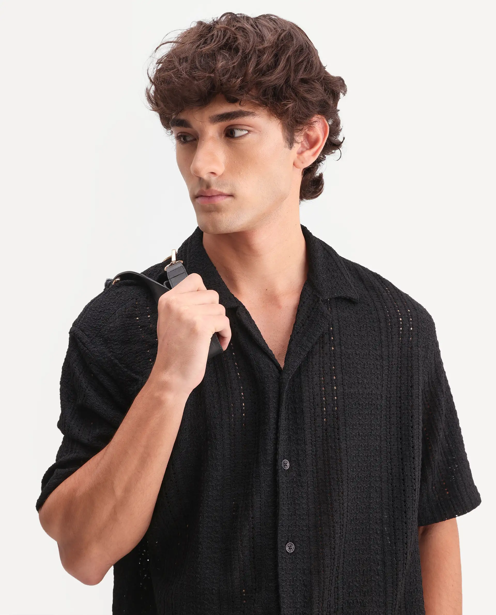 Rare Rabbit Men's Limo Black Cotton Embroidered Regular Fit Full Sleeve Collared Shirt - Image 7
