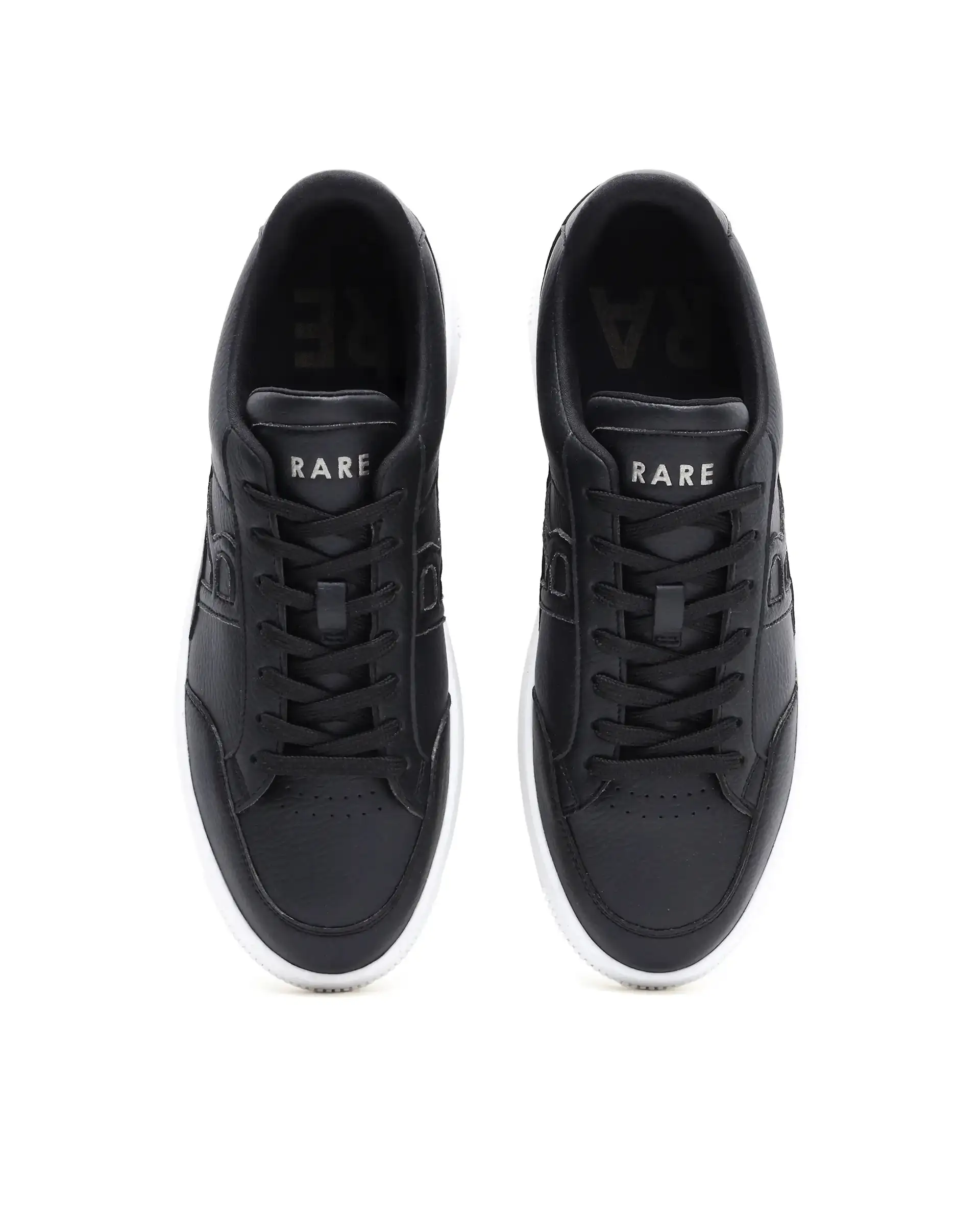 Rare Rabbit Men's Lino Black/White Micro Leather Sneaker - Image 2