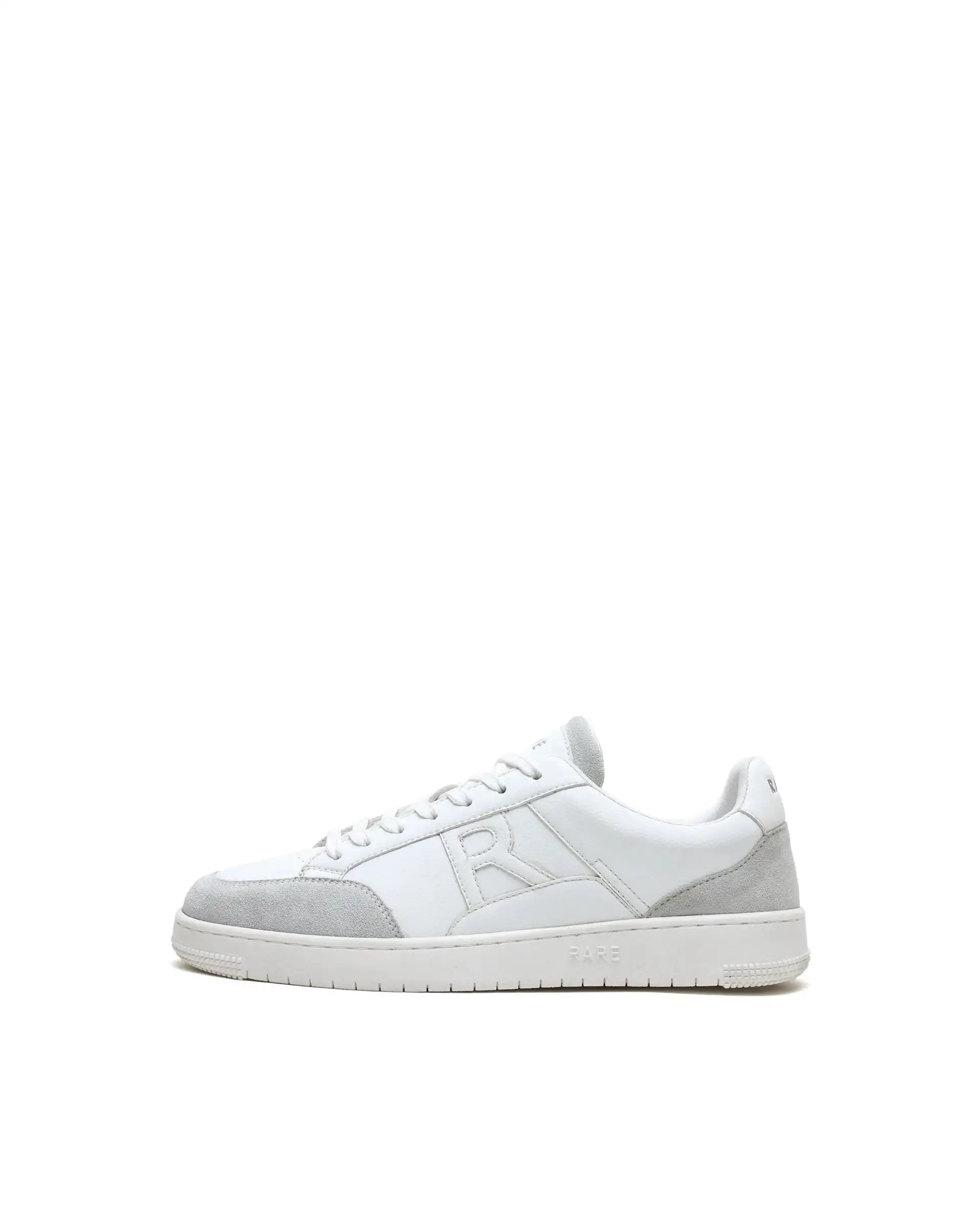 Rare Rabbit Men's Lino White Micro Leather Sneaker