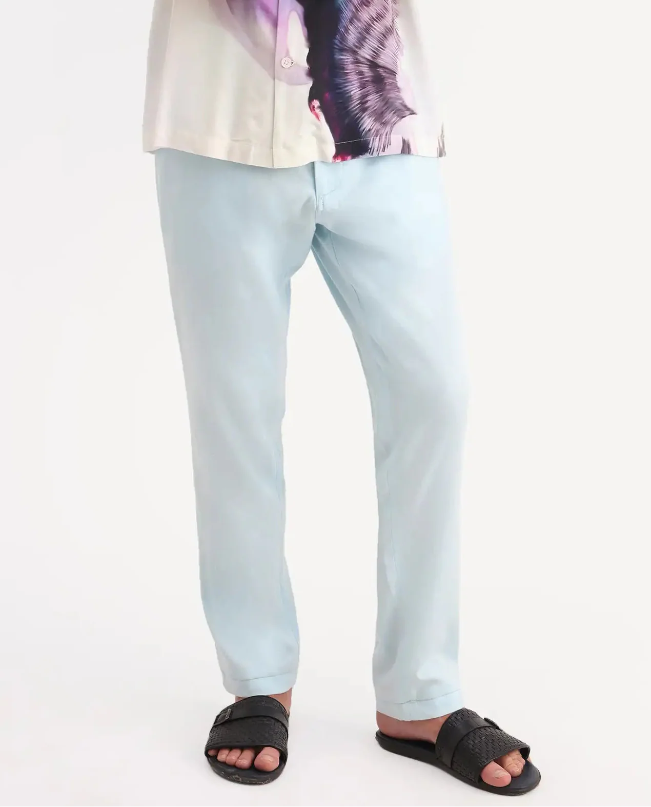 Rare Rabbit Men's Linol-T Aqua Linen Blend Fabric Regular Fit Drawstring Plain Trouser - Image 7