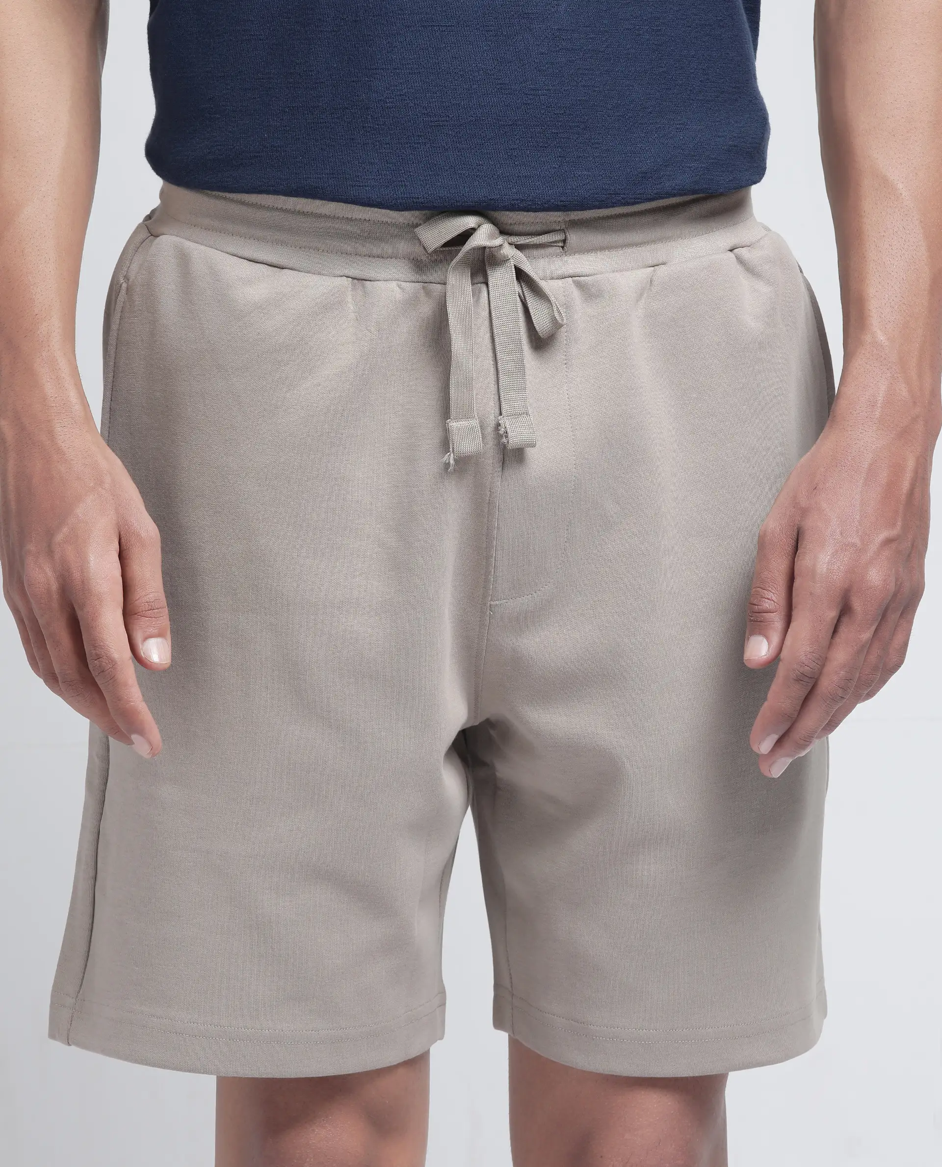 Rare Rabbit Men's Linor Beige Cotton Blend Plain Relaxed Fit Shorts - Image 7