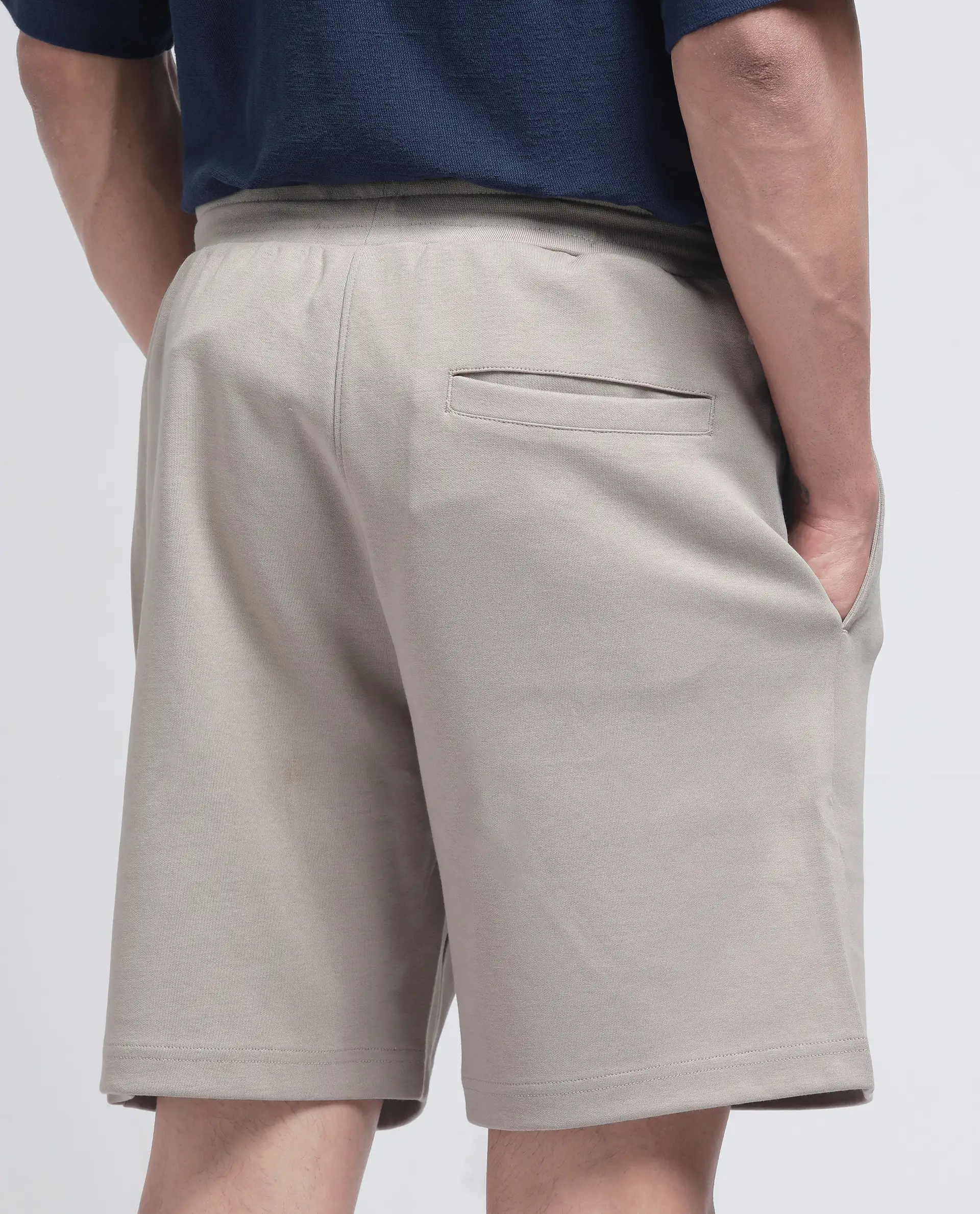 Rare Rabbit Men's Linor Beige Cotton Blend Plain Relaxed Fit Shorts - Image 8