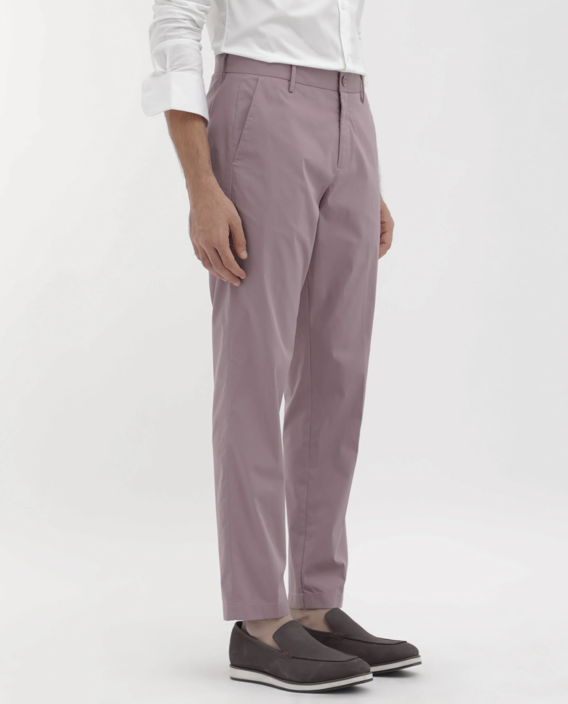 Rare Rabbit Men's Linotel Pastel Pink Cotton Blend Plain Regular Fit Trouser - Image 6
